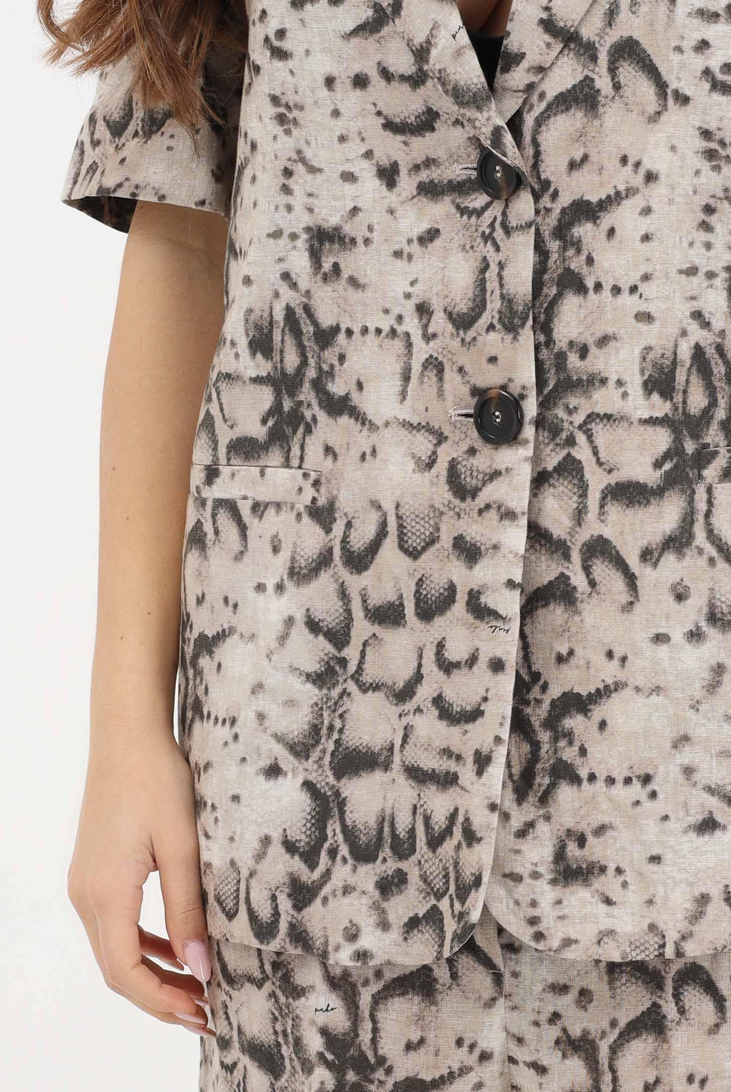 PINKO Giacca a manica corta beige da donna con stampa snake 106879A3BL CZ9 PINKO