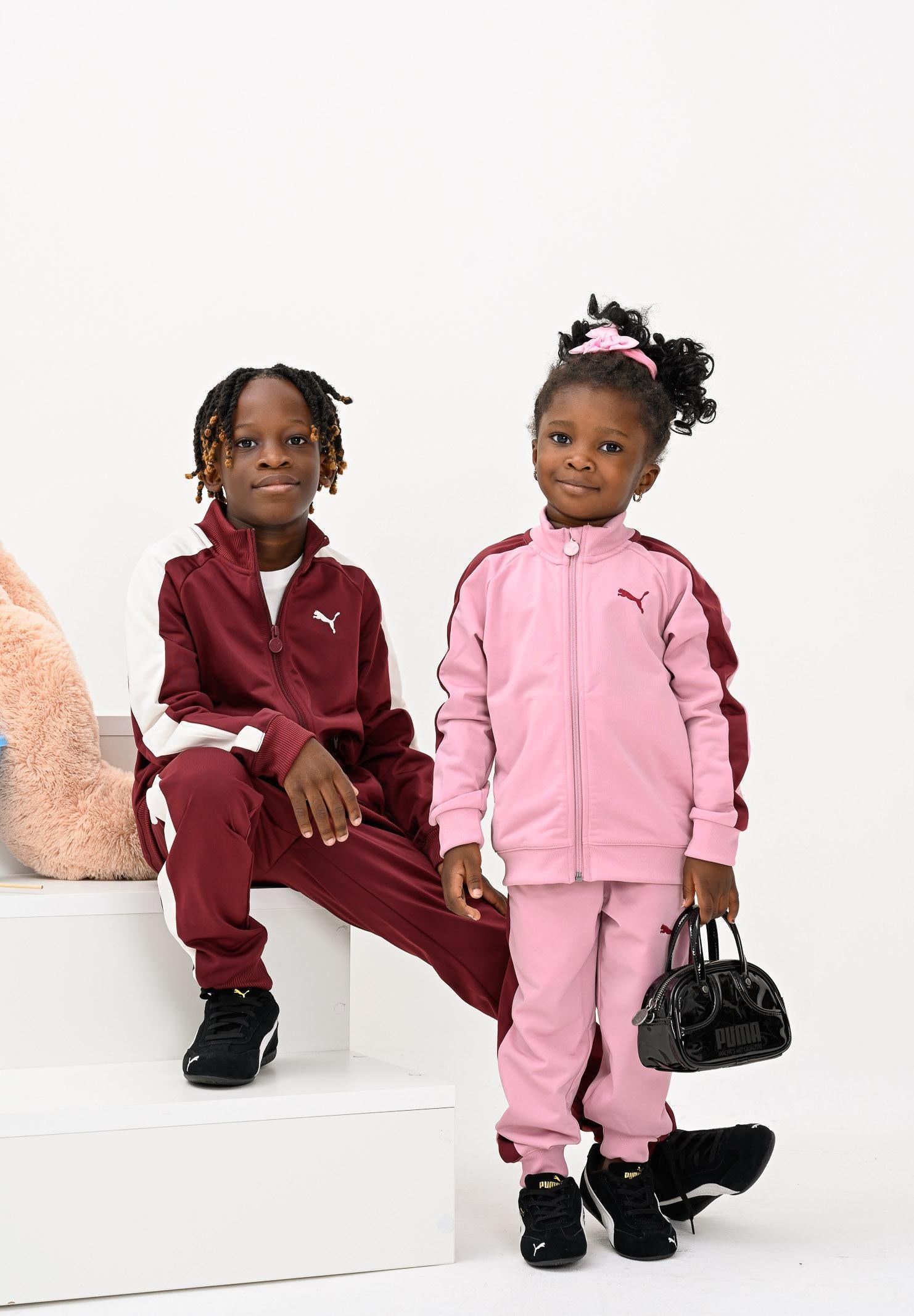 PUMA Felpa con zip T7 ALWAYS ON bordeaux per bambino e bambina 629875 96 PUMA