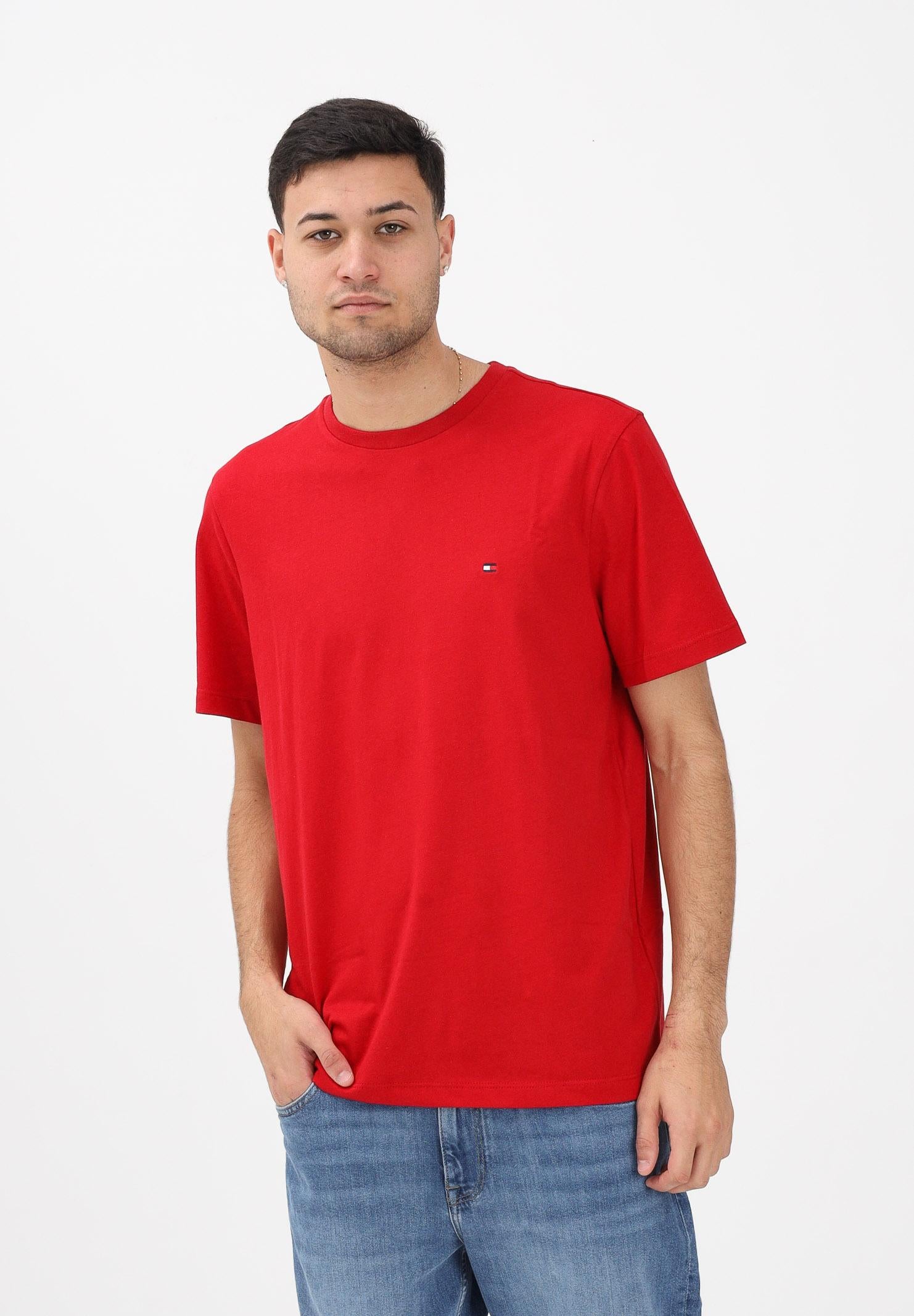 TOMMY HILFIGER T-shirt a manica corta rossa da uomo con logo MW0MW39995 XLD TOMMY HILFIGER