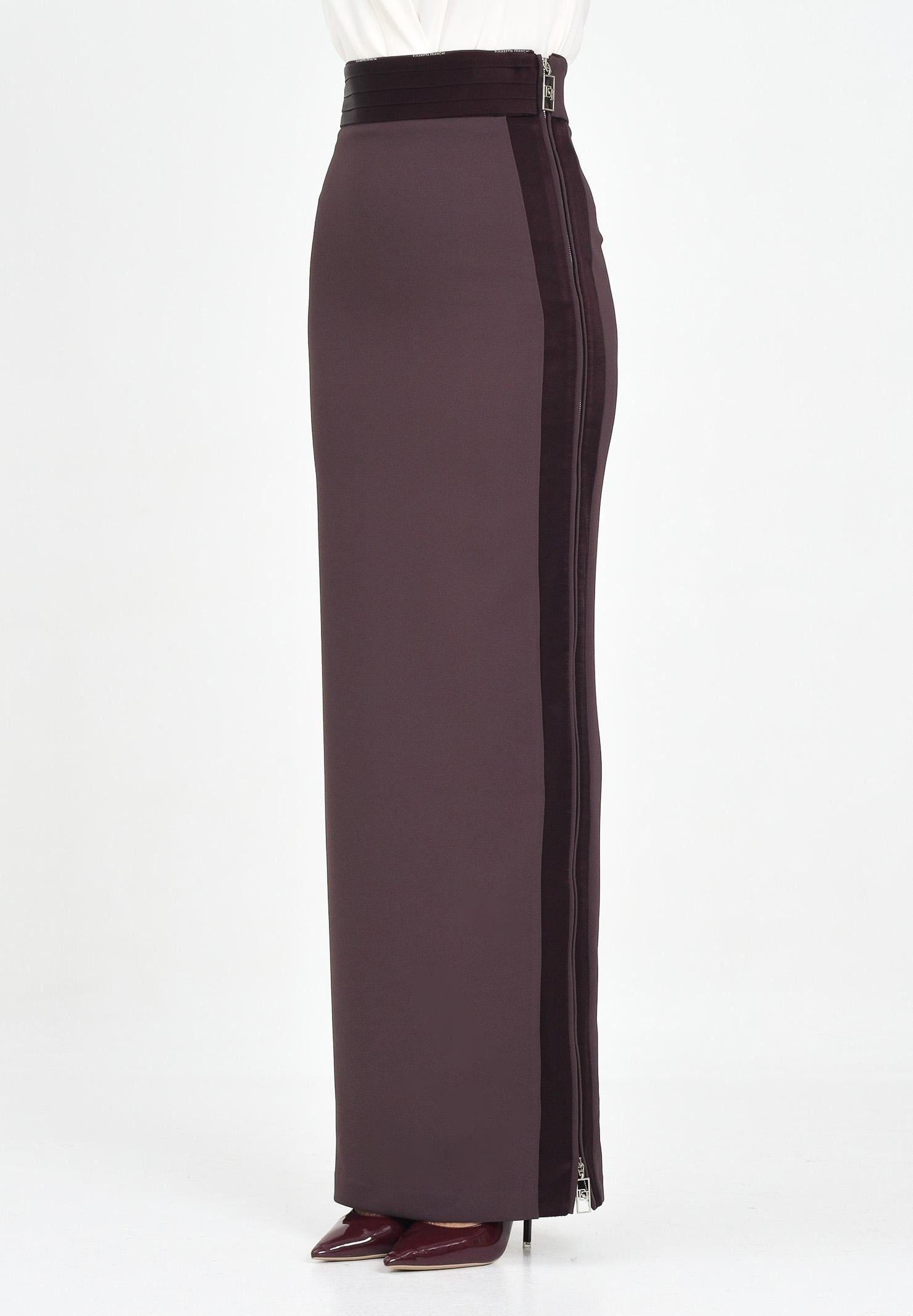 ELISABETTA FRANCHI Gonna lunga bordeuax da donna GO11156E2 EA4 ELISABETTA FRANCHI