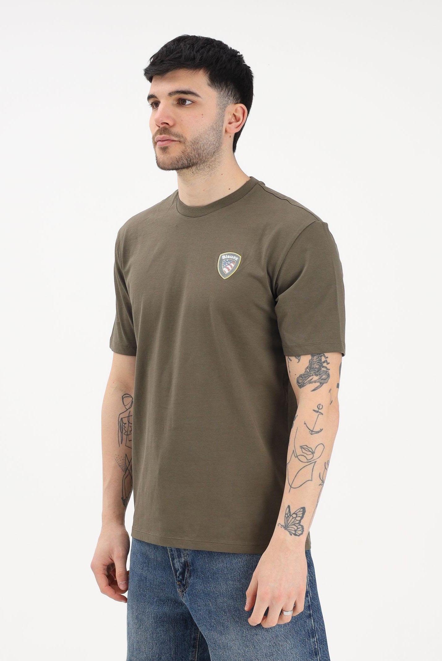 BLAUER T-shirt a manica corta FAXON verde militare da uomo 26SBLUH02284-007480 60H BLAUER