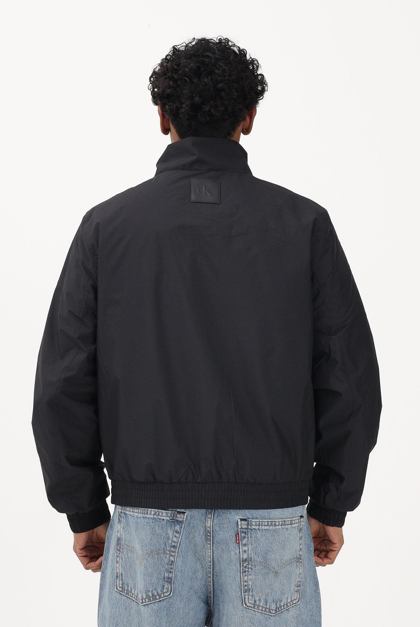 CALVIN KLEIN JEANS Giacca a vento Harrington nera da uomo LV04RE515GUB1 . CALVIN KLEIN JEANS