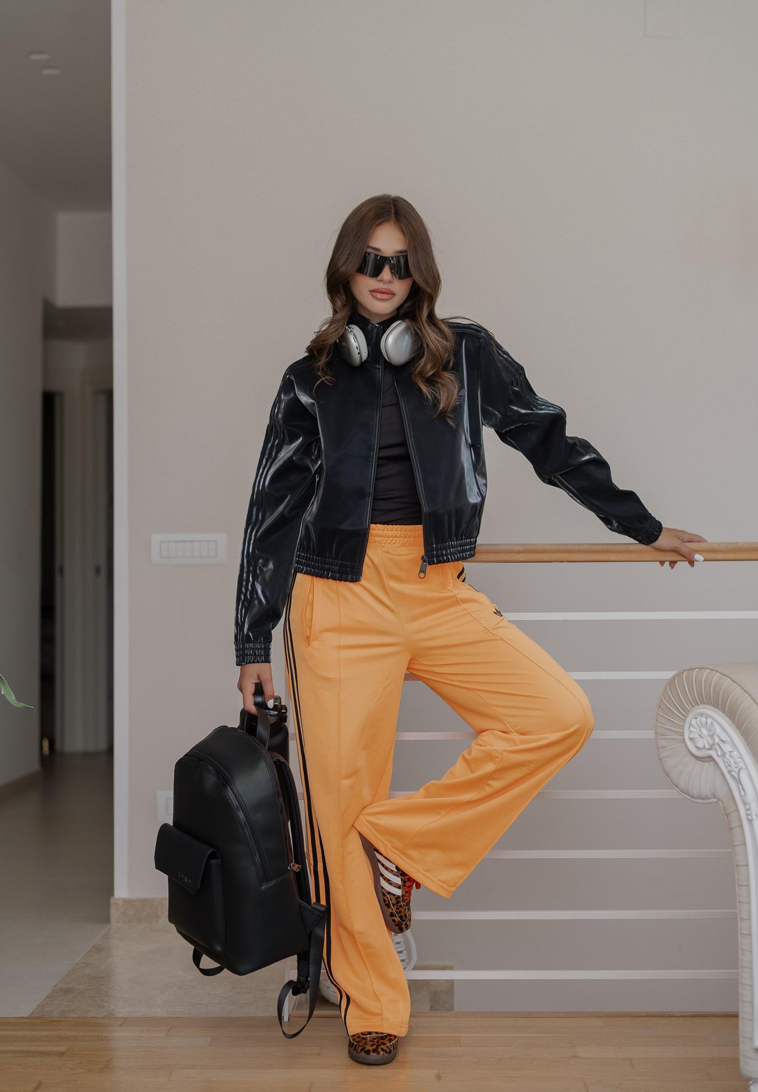 ADIDAS ORIGINALS Pantalone sportivo Adicolor Classic Firebird Loose arancione fluo da donna JY2694 . ADIDAS ORIGINALS