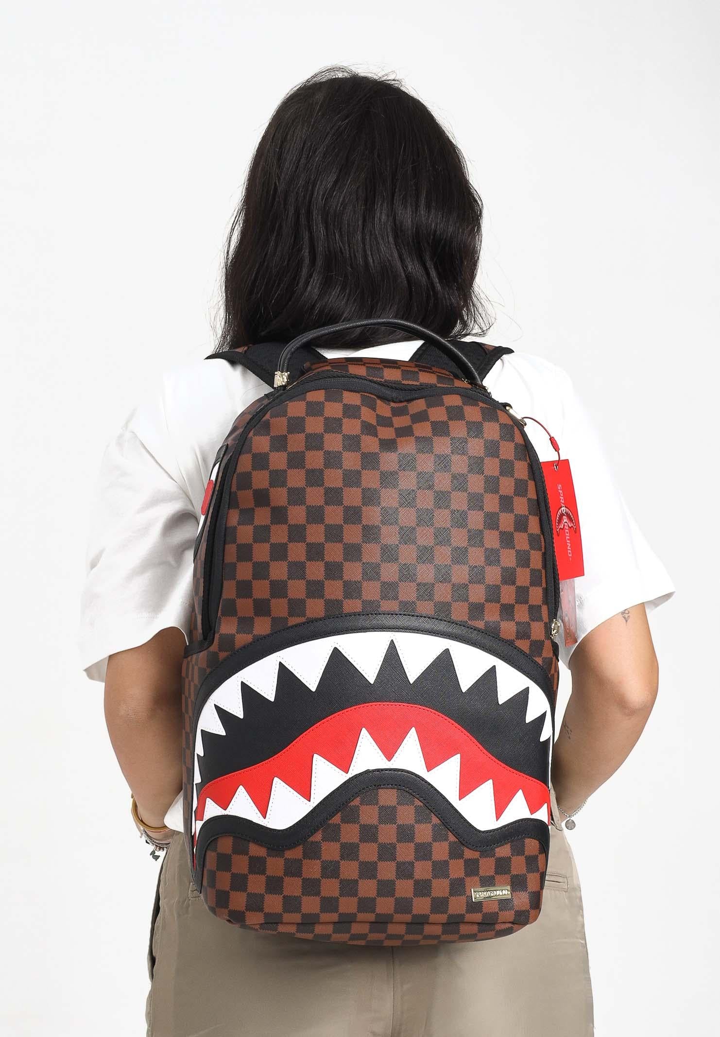 SPRAYGROUND Zaino Sawtooth Sharks In Paris marrone e nero per uomo e donna 910B7200NSZ SPRAYGROUND