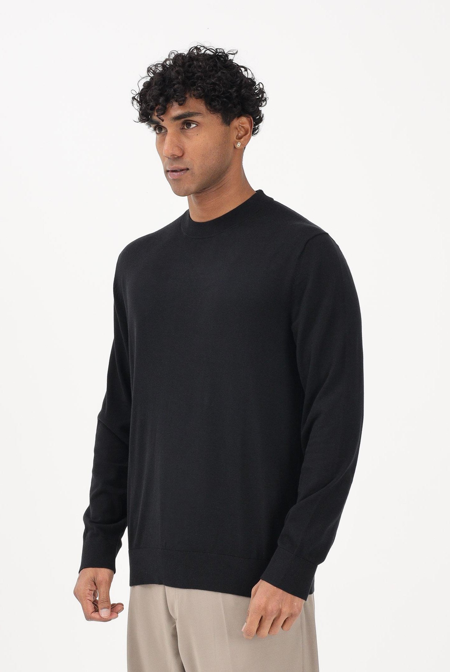 SELECTED HOMME Maglioncino girocollo nero da uomo 16099817 BL SELECTED HOMME