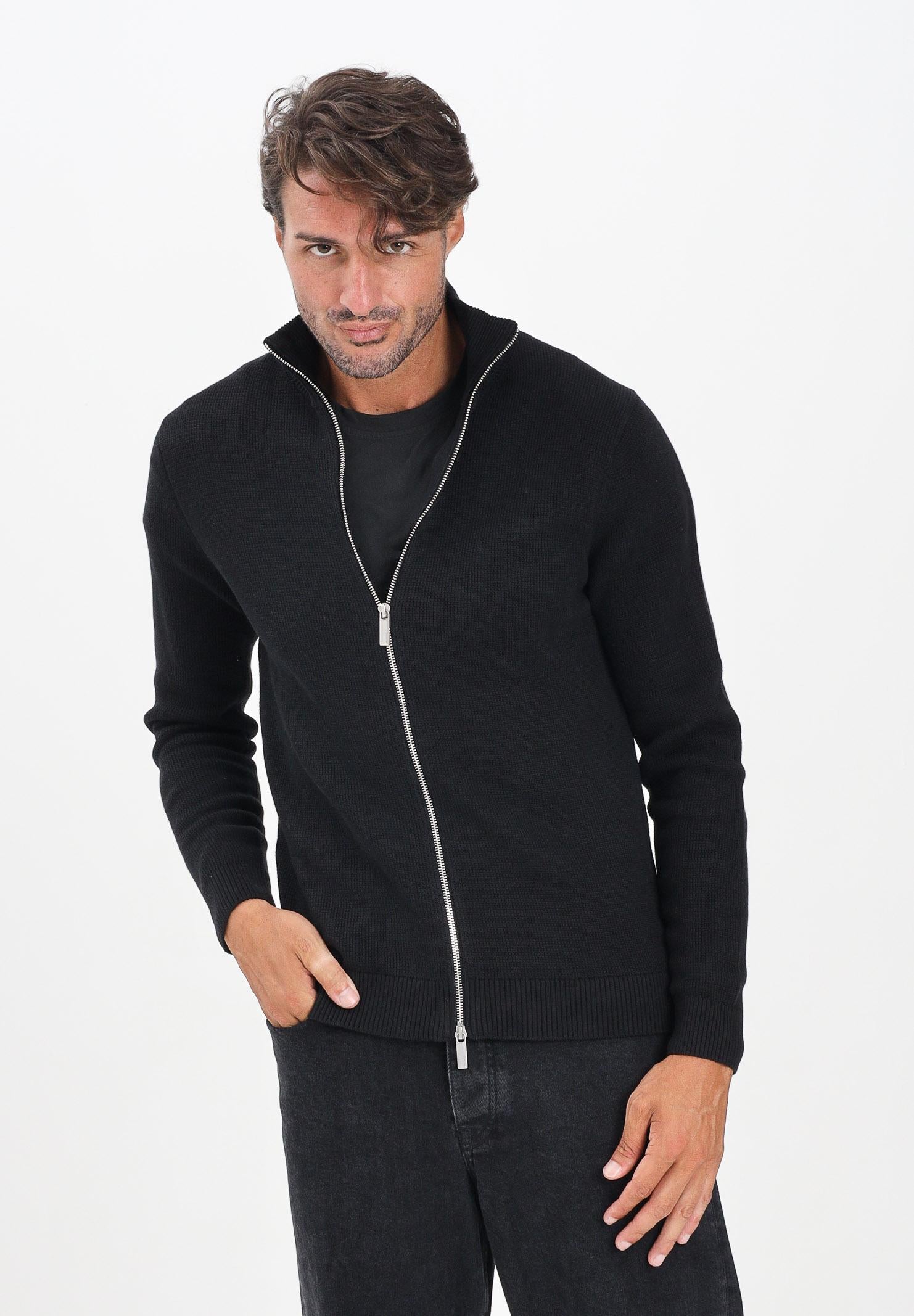 SELECTED HOMME Cardigan con zip nero da uomo 16096883 Black SELECTED HOMME