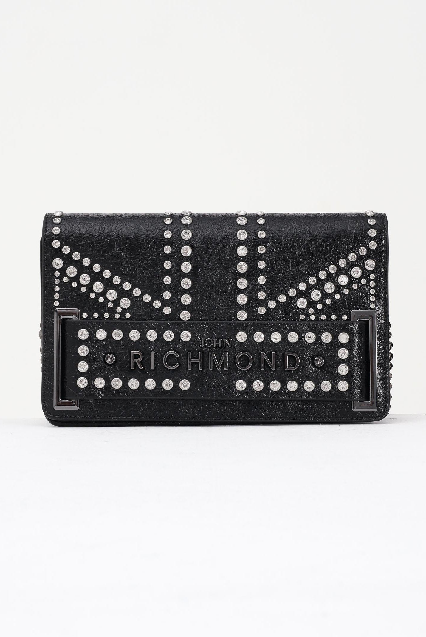 RICHMOND Borsa a tracolla nera da donna con borchie e logo RWA25234BO BL RICHMOND