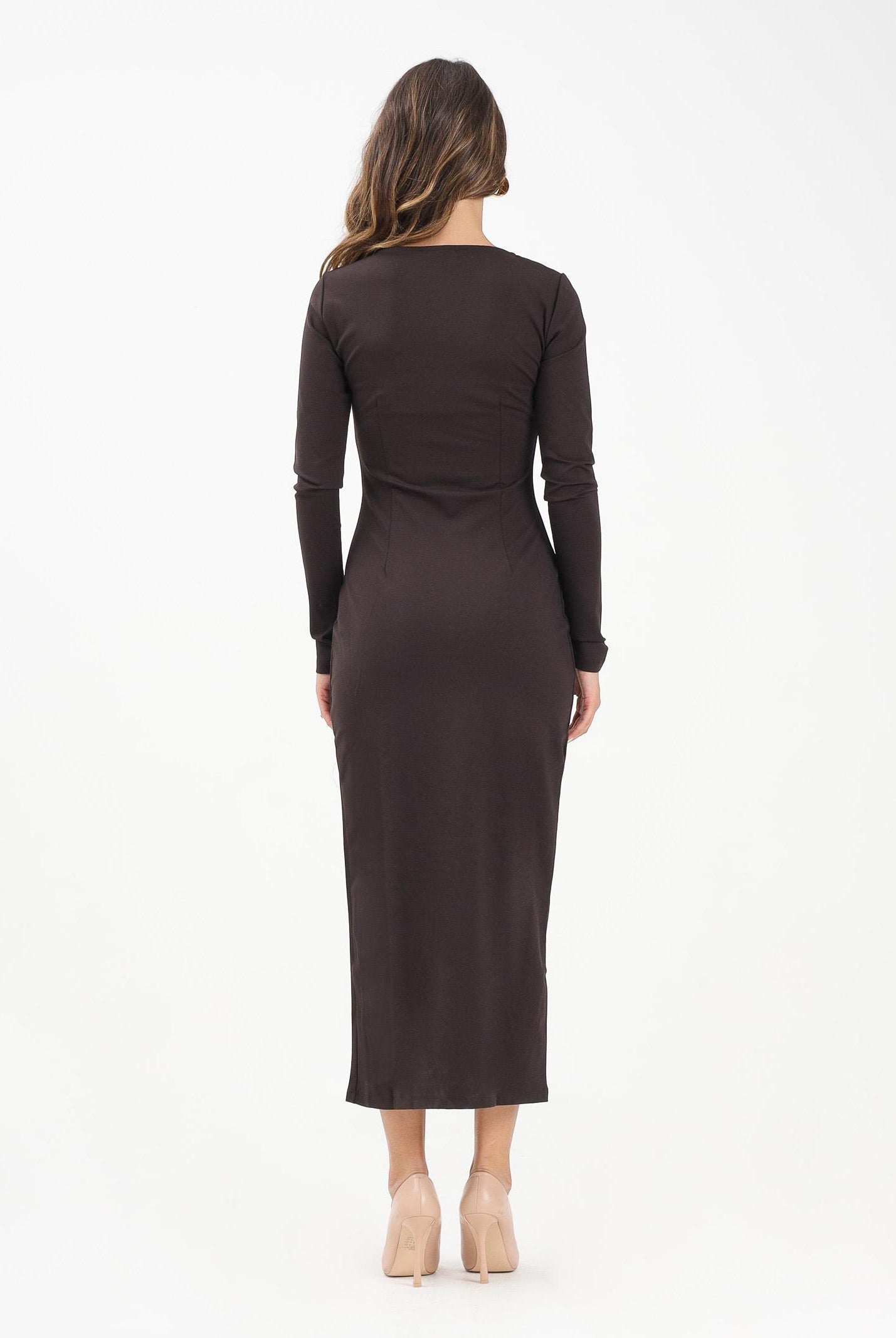 HINNOMINATE Abito midi moro da donna HMABW02063 MA03 HINNOMINATE