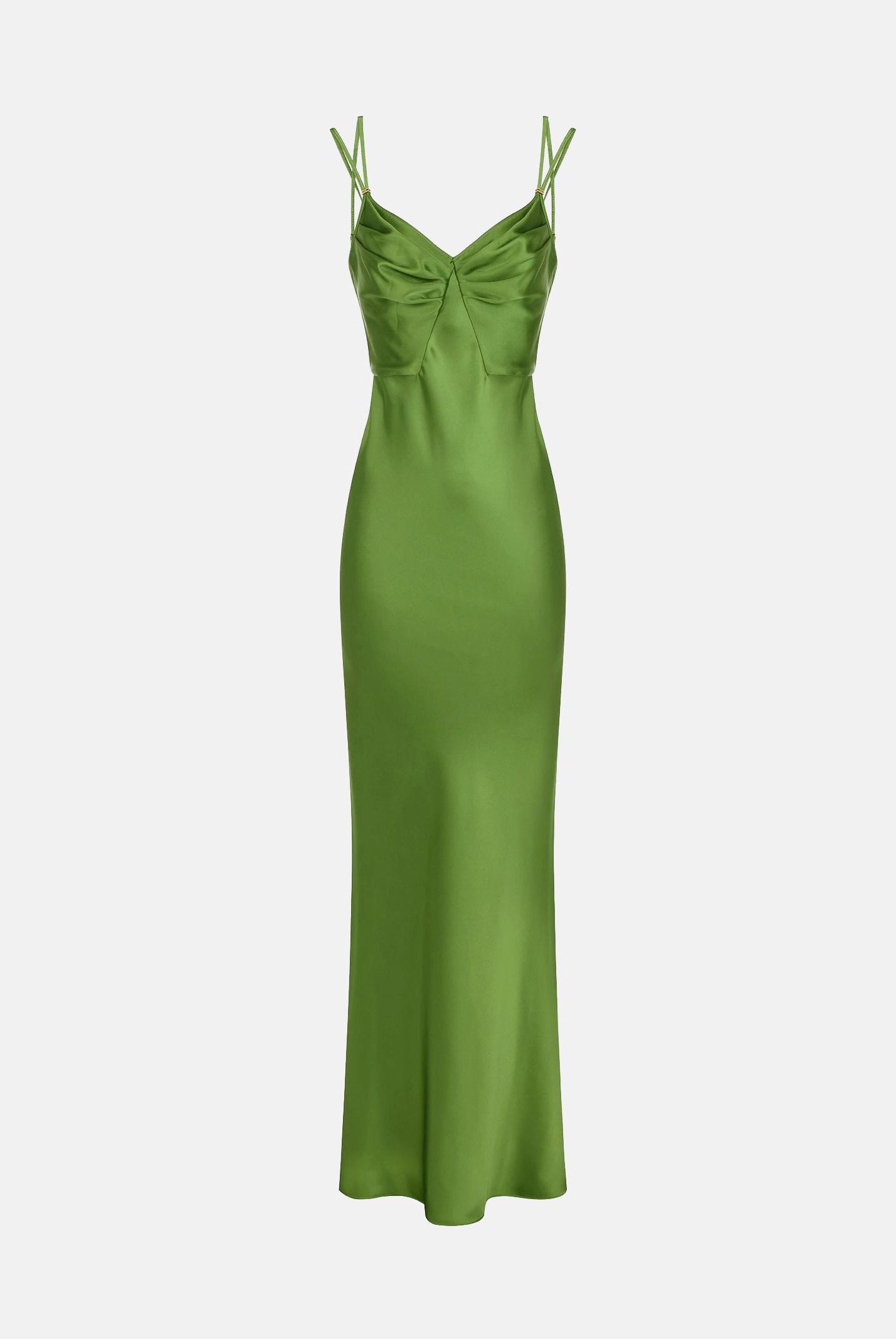 ELISABETTA FRANCHI Abito lungo Red Carpet in raso verde donna ABR3362E2 EV3 ELISABETTA FRANCHI
