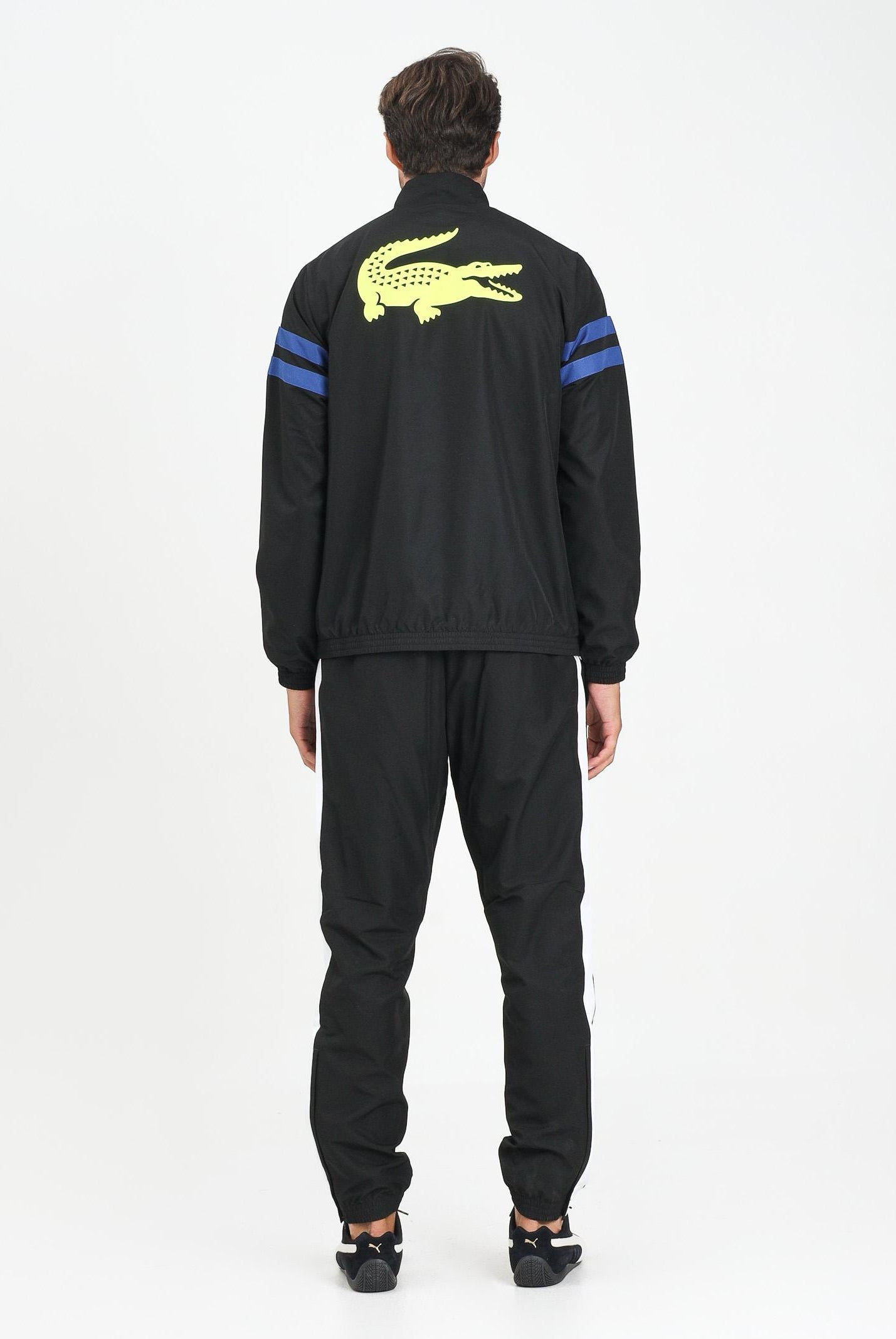 LACOSTE Tuta nera da uomo con maxi stampa sul retro WH4766 7LI LACOSTE