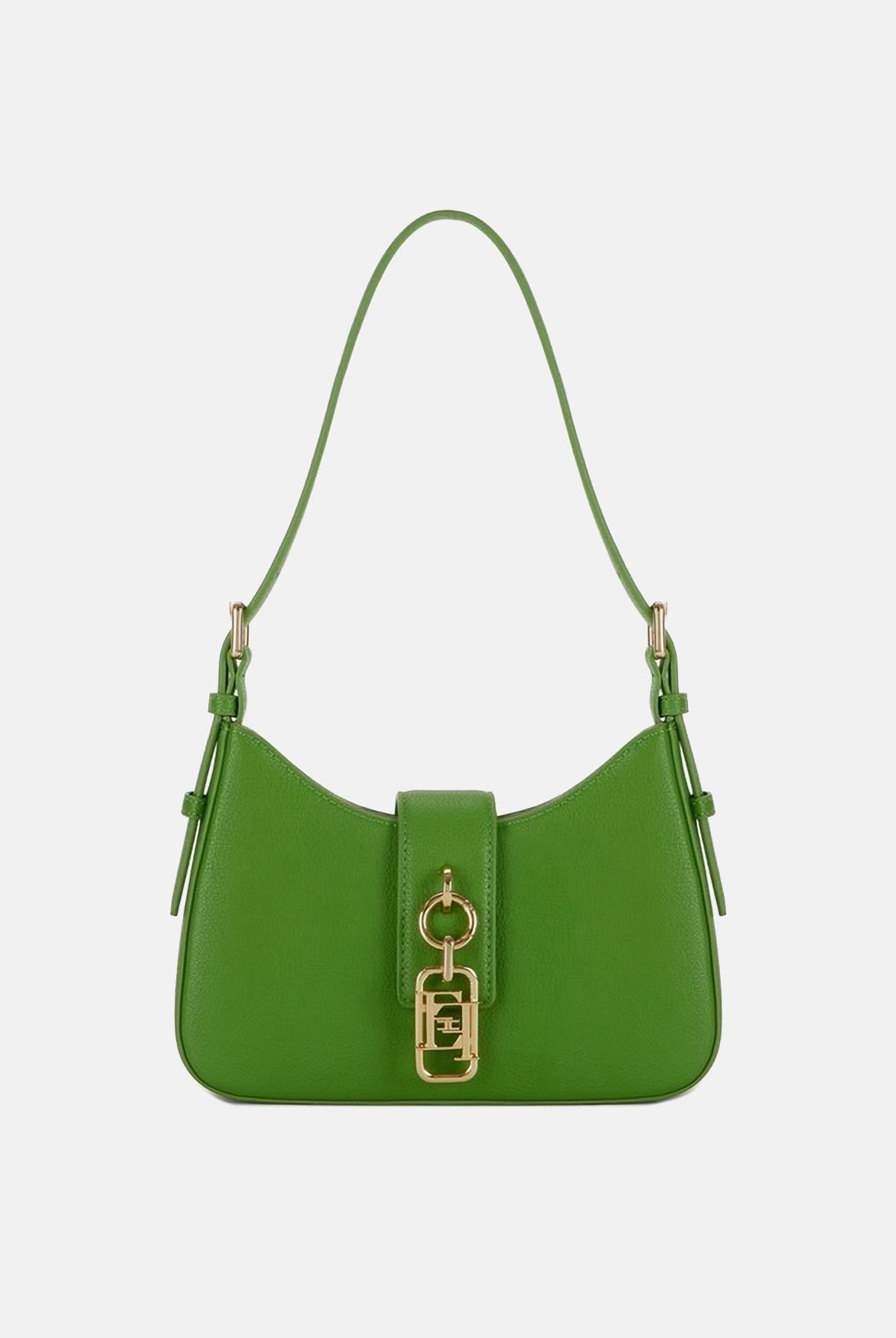 ELISABETTA FRANCHI Borsa a spalla verde da donna con charm<BR/> BS24A62E2 EV3 ELISABETTA FRANCHI
