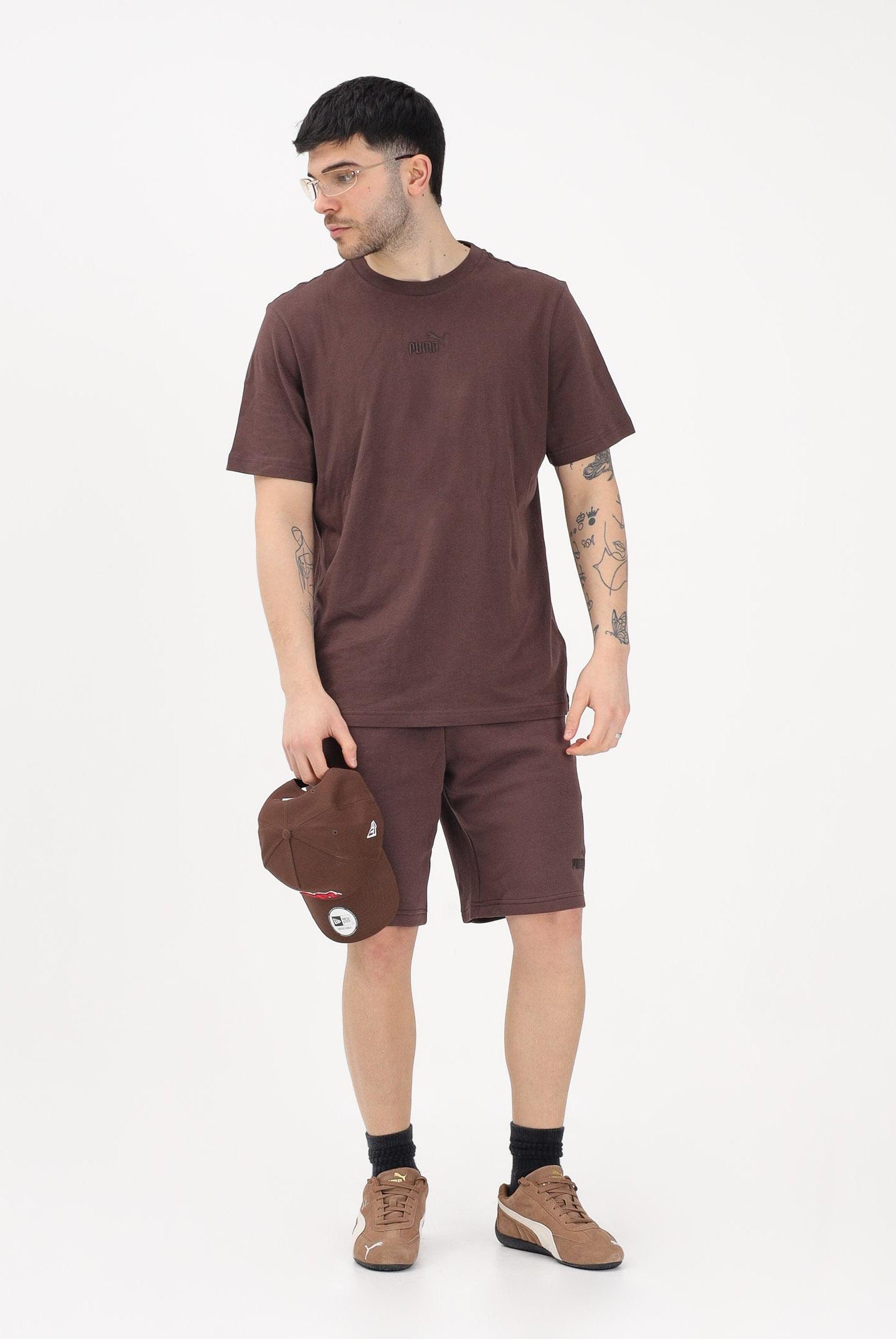 PUMA Shorts sportivo Essentials No. 1 Logo 10" marrone da uomo 682595 31 PUMA