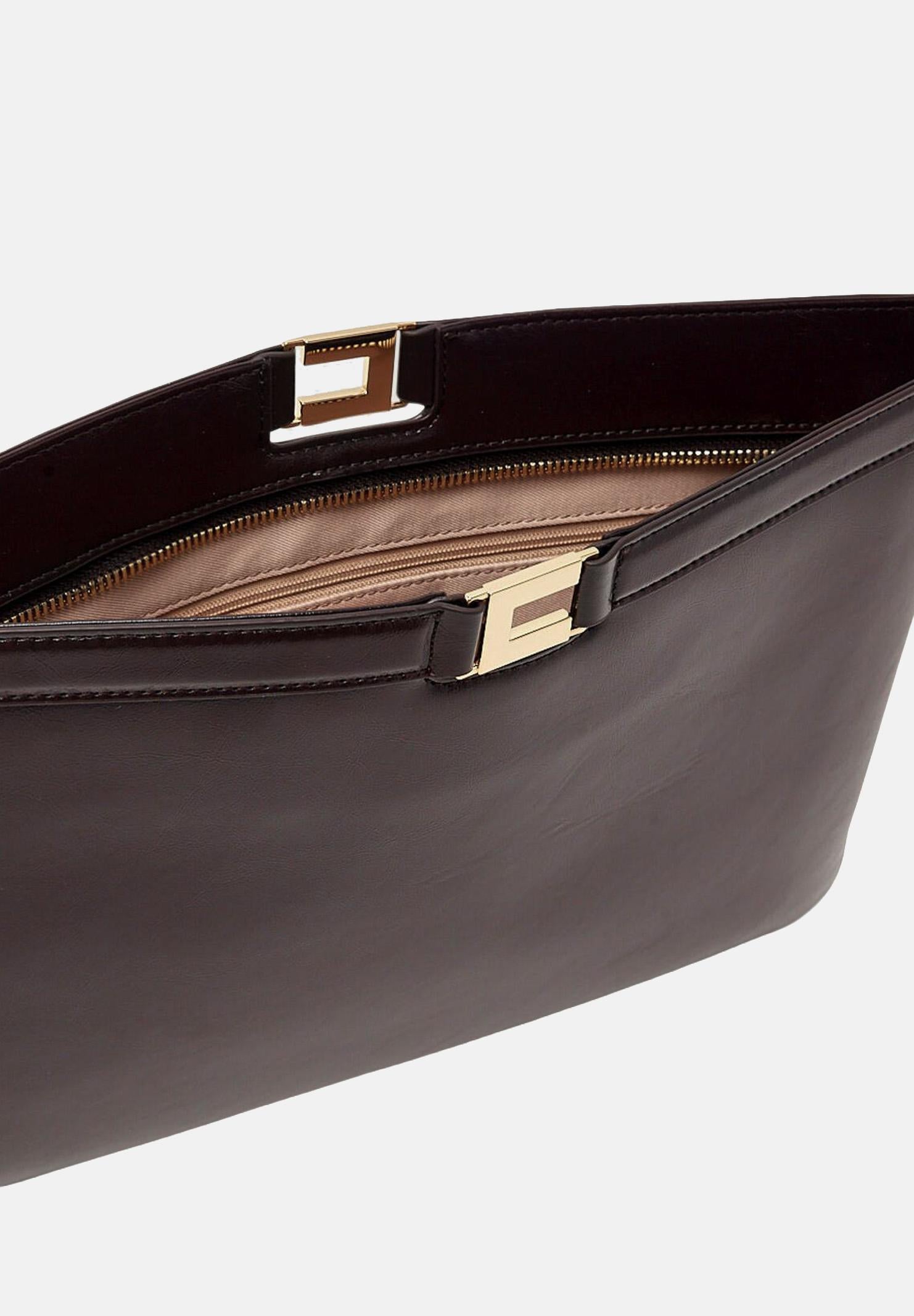 ELISABETTA FRANCHI Pochette marrone da donna effetto naplak<BR/> BS18A61E2 EV9 ELISABETTA FRANCHI