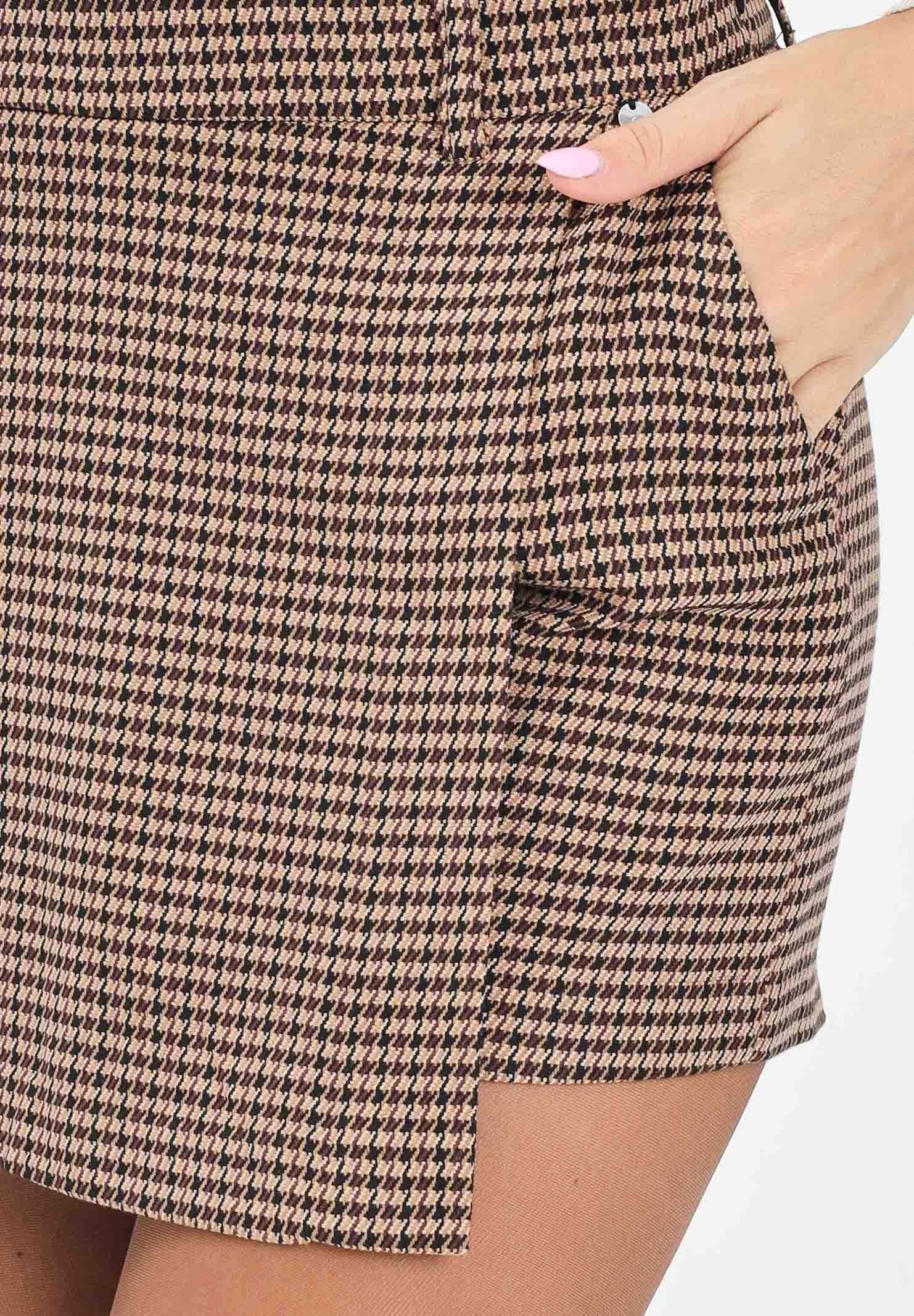 ONLY Shorts marrone da donna con fantasia pied-de-poule 15353569 DecadentChocolate ONLY