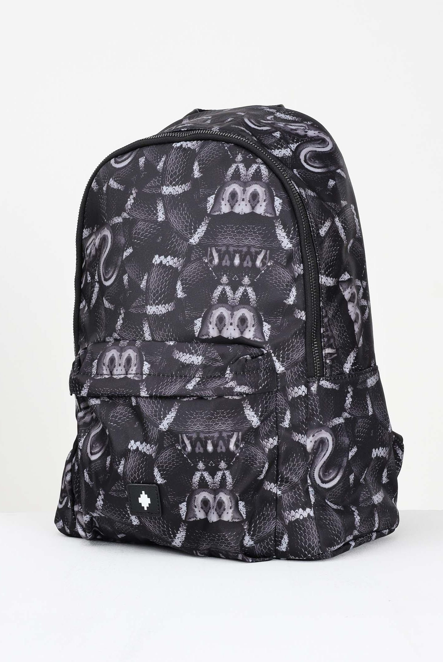 MARCELO BURLON COUNTY OF MILAN Zaino nero per uomo e donna con stampa all-over effetto pitone COMAF250111 . MARCELO BURLON COUNTY OF MILAN