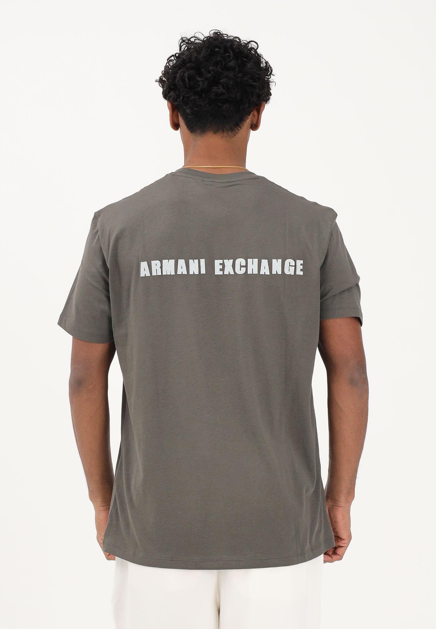 ARMANI EXCHANGE T-shirt a manica corta verde fango da uomo con logo XM002509AF10358 U8144 ARMANI EXCHANGE