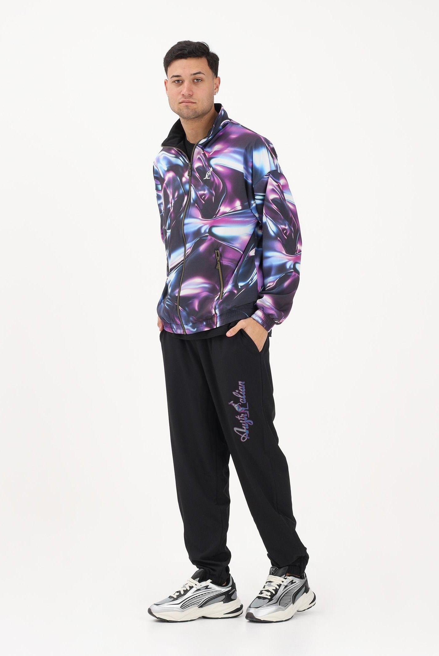 AUSTRALIAN Pantalone sportivo METALIQ LOGO nero da uomo ARUPA0025 003 AUSTRALIAN