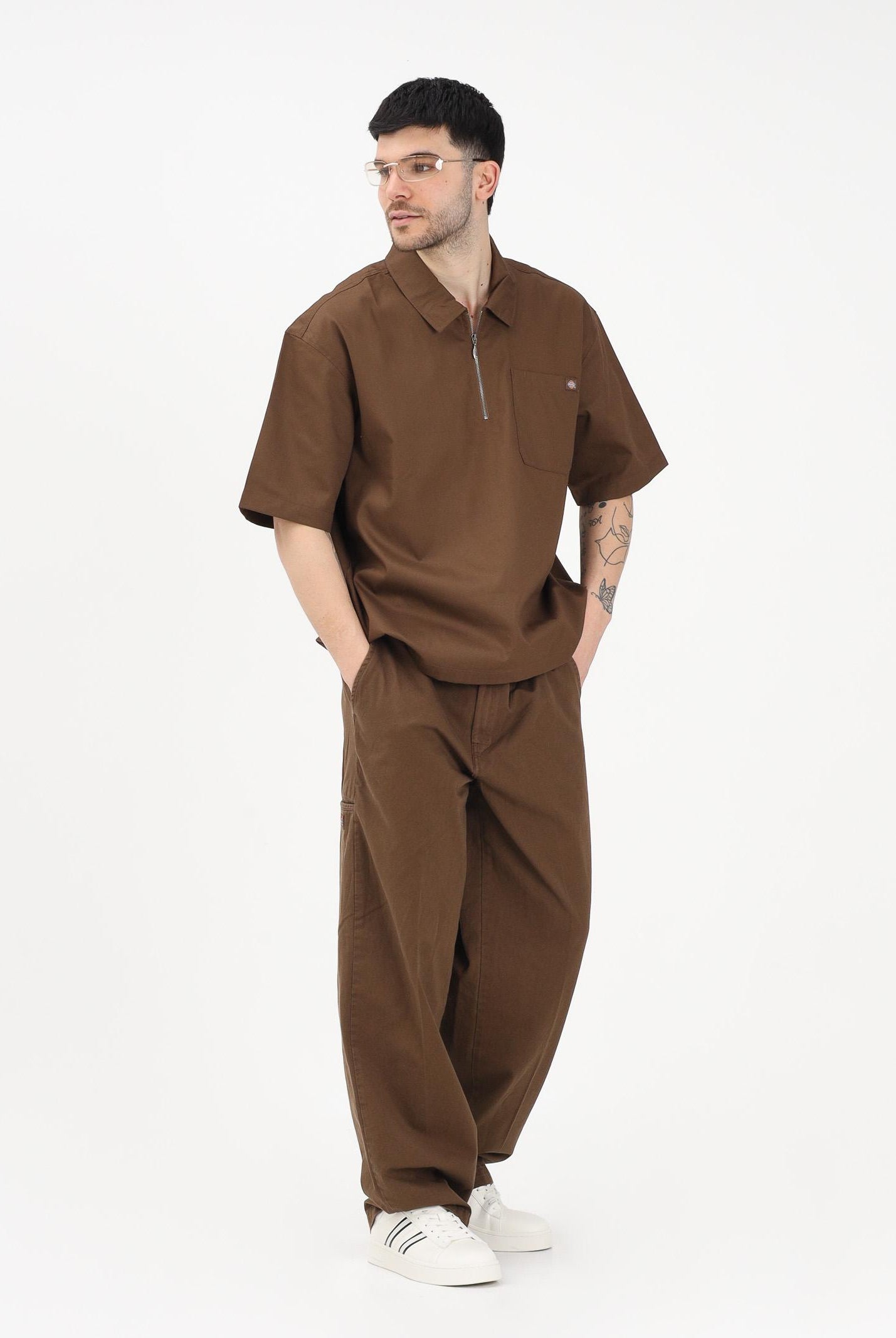 DICKIES Camicia a manica corta Cadiz marrone da uomo DK0A88PI0TB1 . DIckies