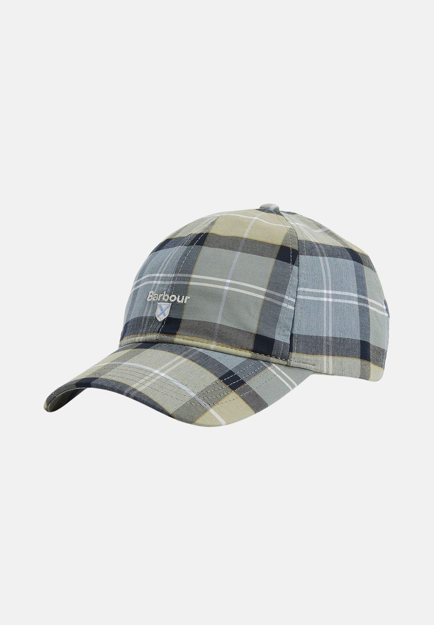 BARBOUR Cappello con visiera Tartan nei toni del verde e celeste per uomo e donna 261-MHA0617 TN37 BARBOUR