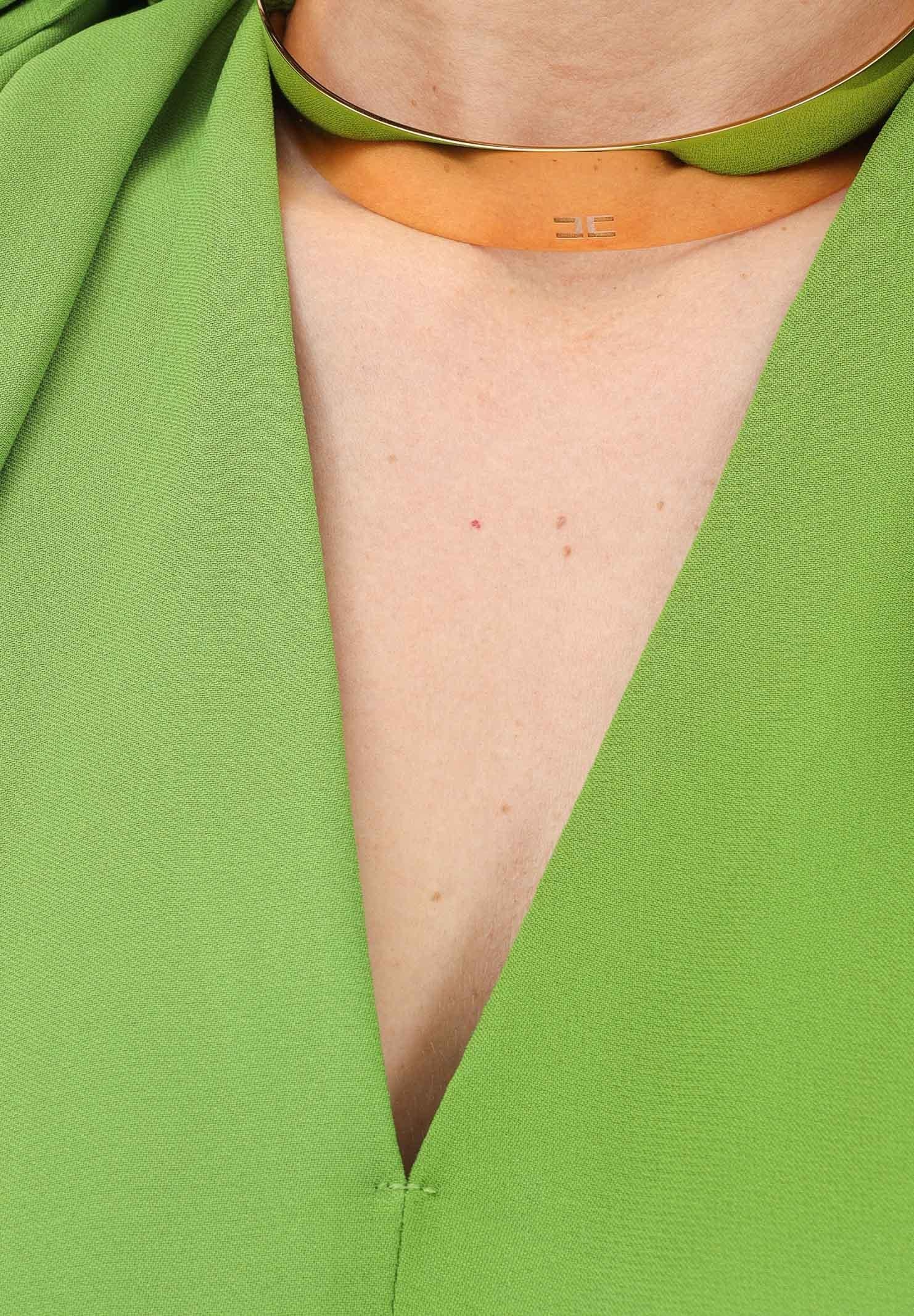 ELISABETTA FRANCHI Blusa verde da donna con dettaglio gioiello CA12961E2 EV3 ELISABETTA FRANCHI