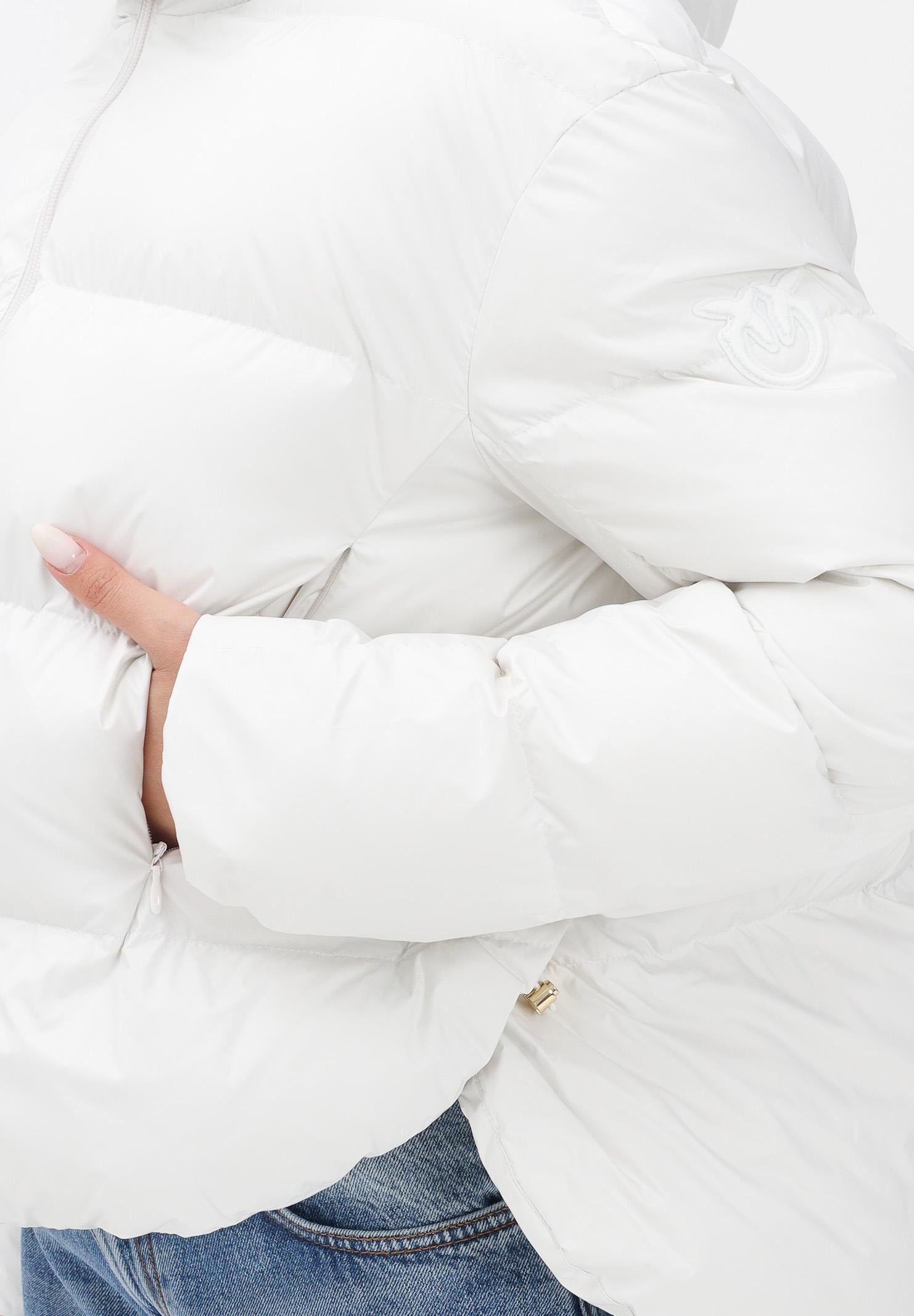 PINKO Piumino bianco da donna con logo 101602A2P6 Z07 PINKO