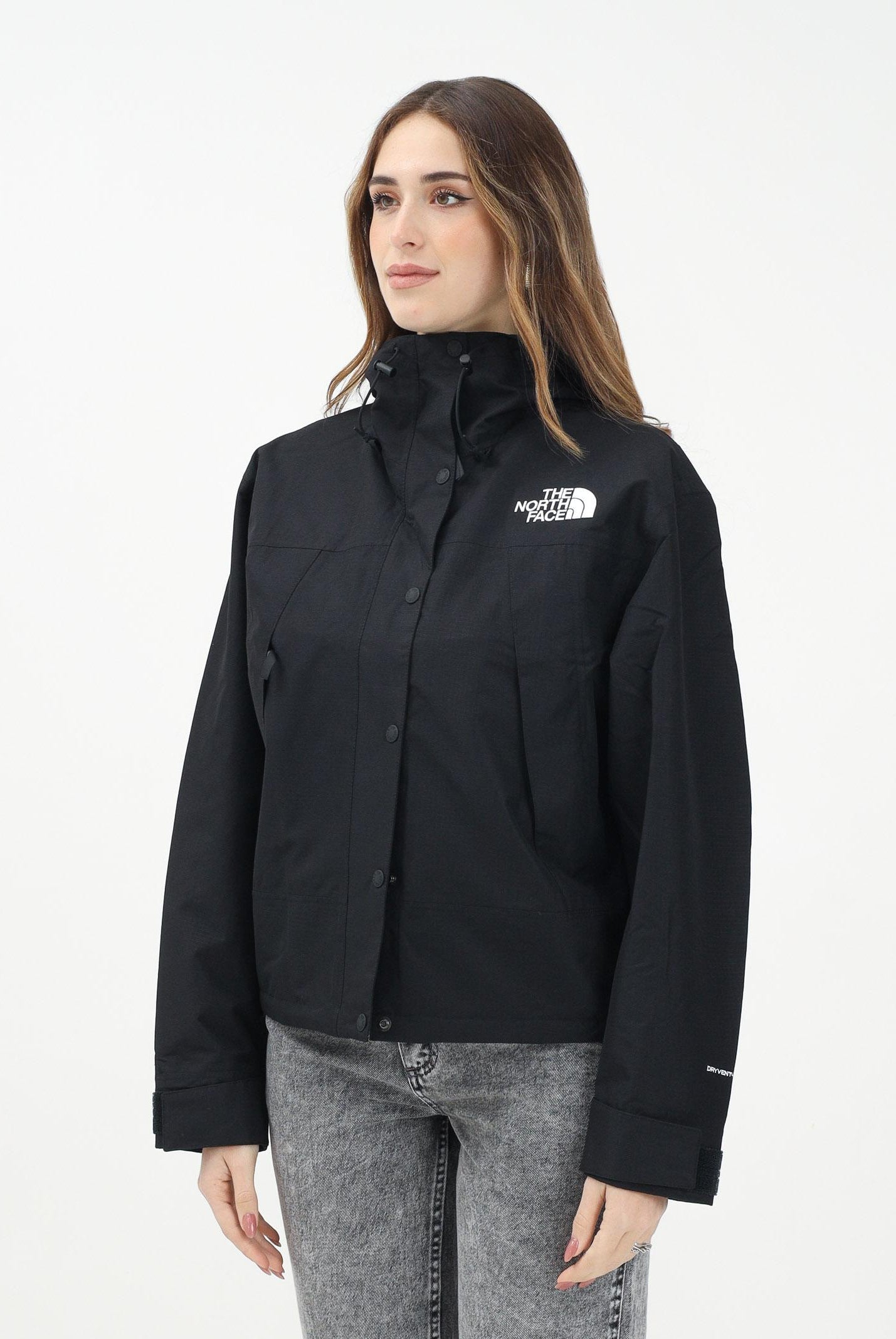 THE NORTH FACE Giacca a vento Mountain Mono nera da donna NF0A88YXJK31 . THE NORTH FACE