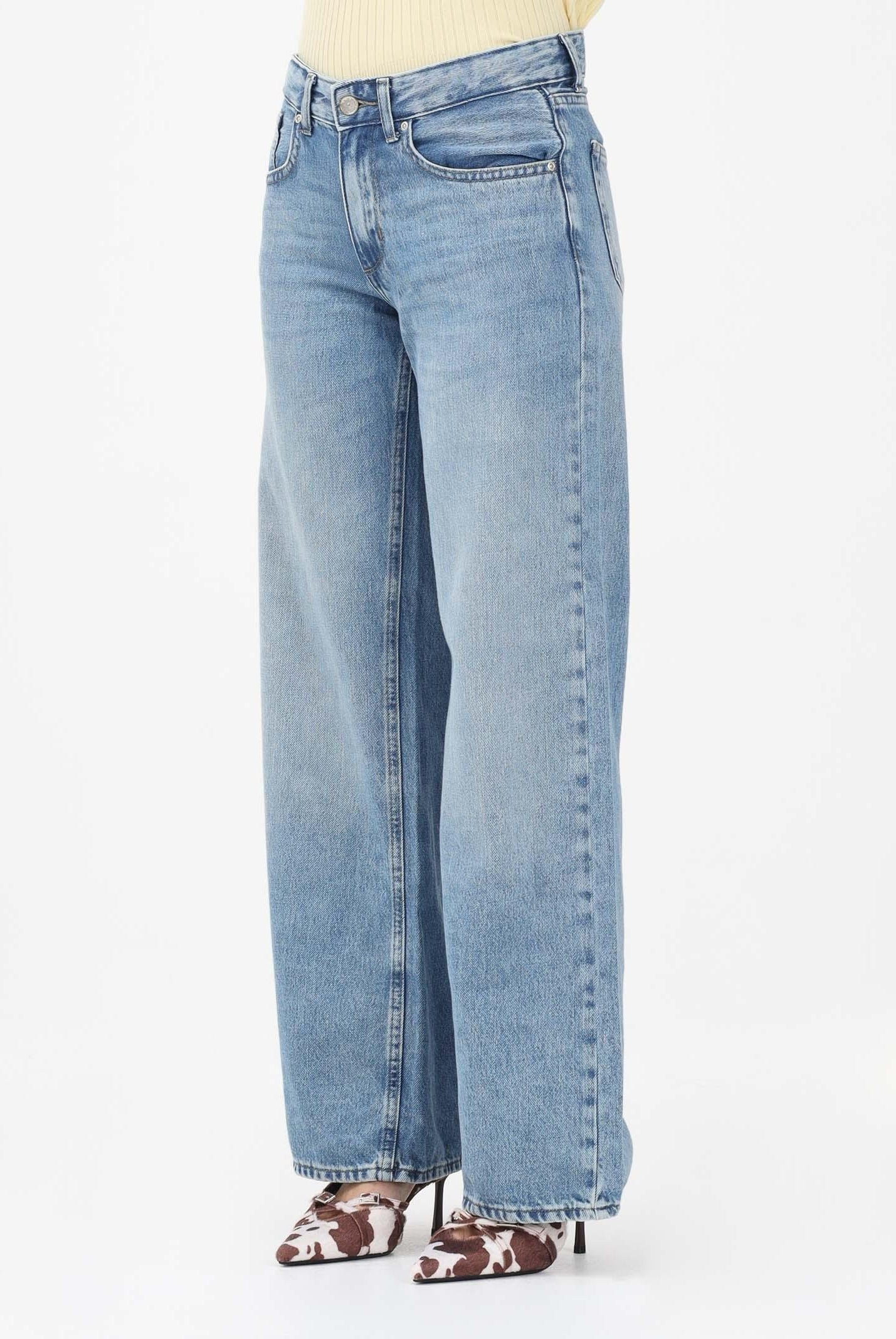 ONLY Jeans wide leg in denim blu medio chiaro da donna 15340011 LIME ONLY