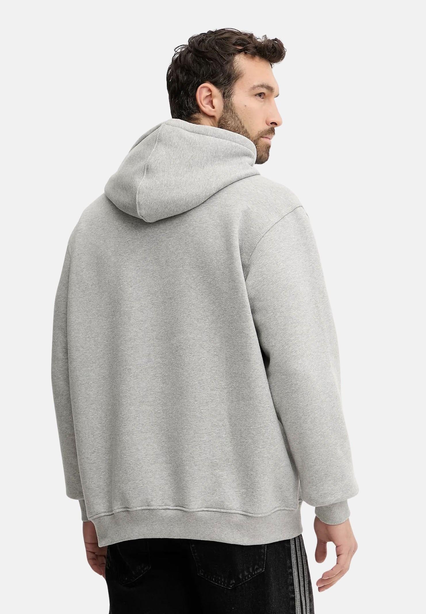 ADIDAS ORIGINALS Felpa con cappuccio Trefoil Essentials Loose grigia da uomo JV6057 . ADIDAS ORIGINALS