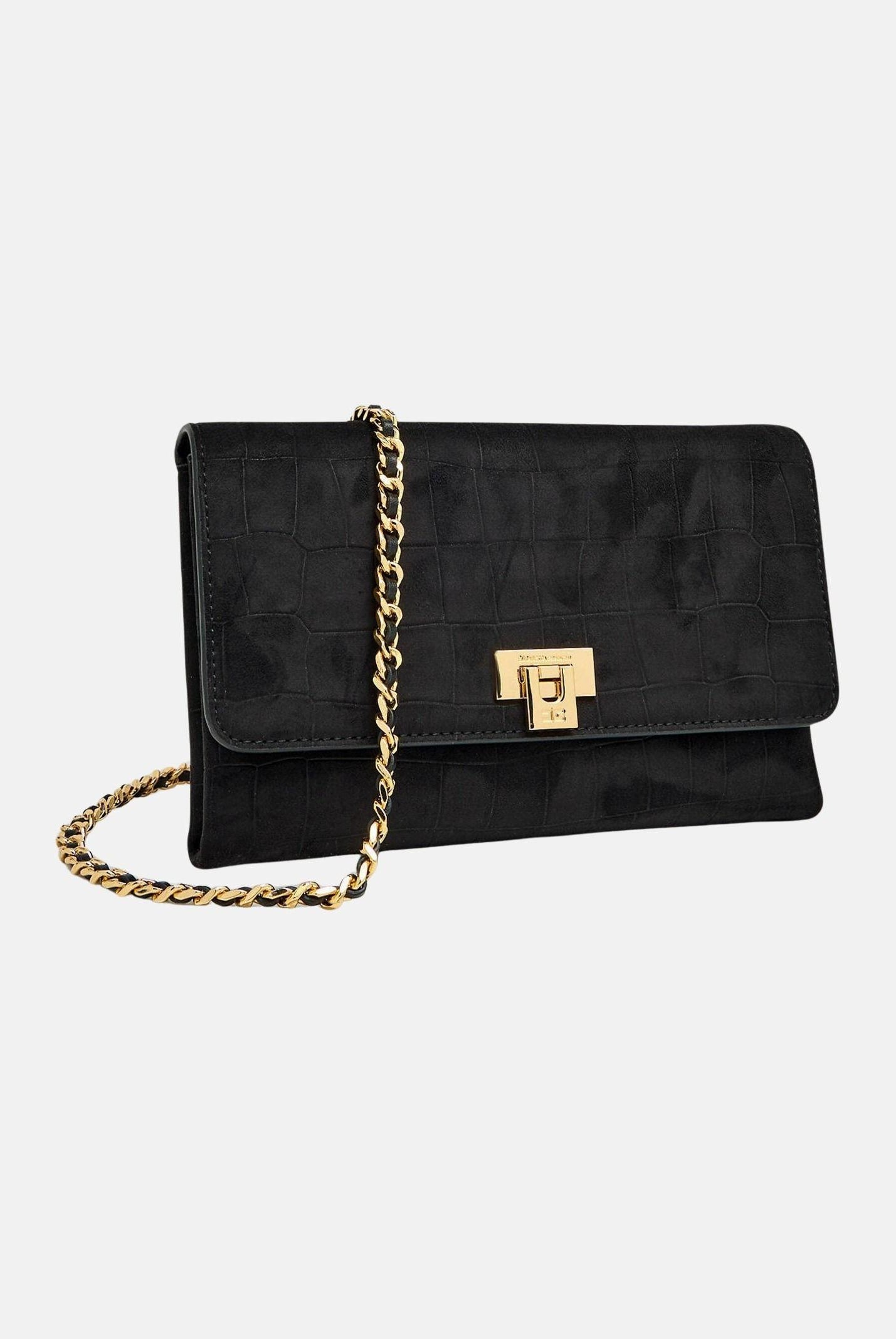 ELISABETTA FRANCHI Pochette nera da donna realizzata in suede BS64A61E2 110 ELISABETTA FRANCHI