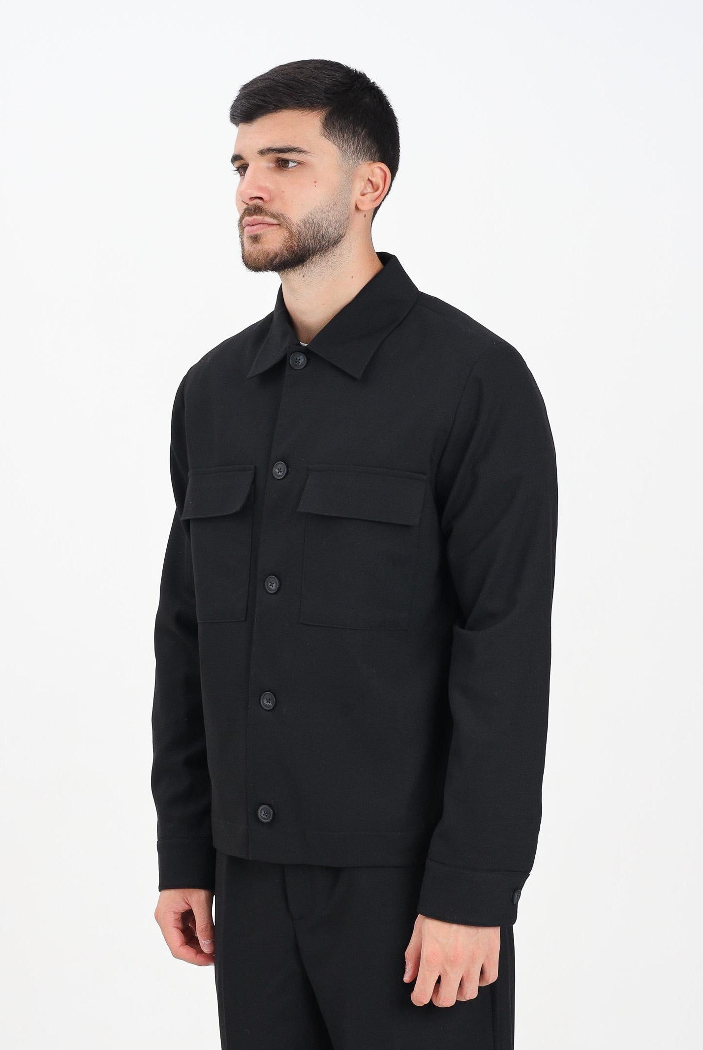 SELECTED HOMME Camicia a manica lunga nera da uomo 16095796 Black SELECTED HOMME