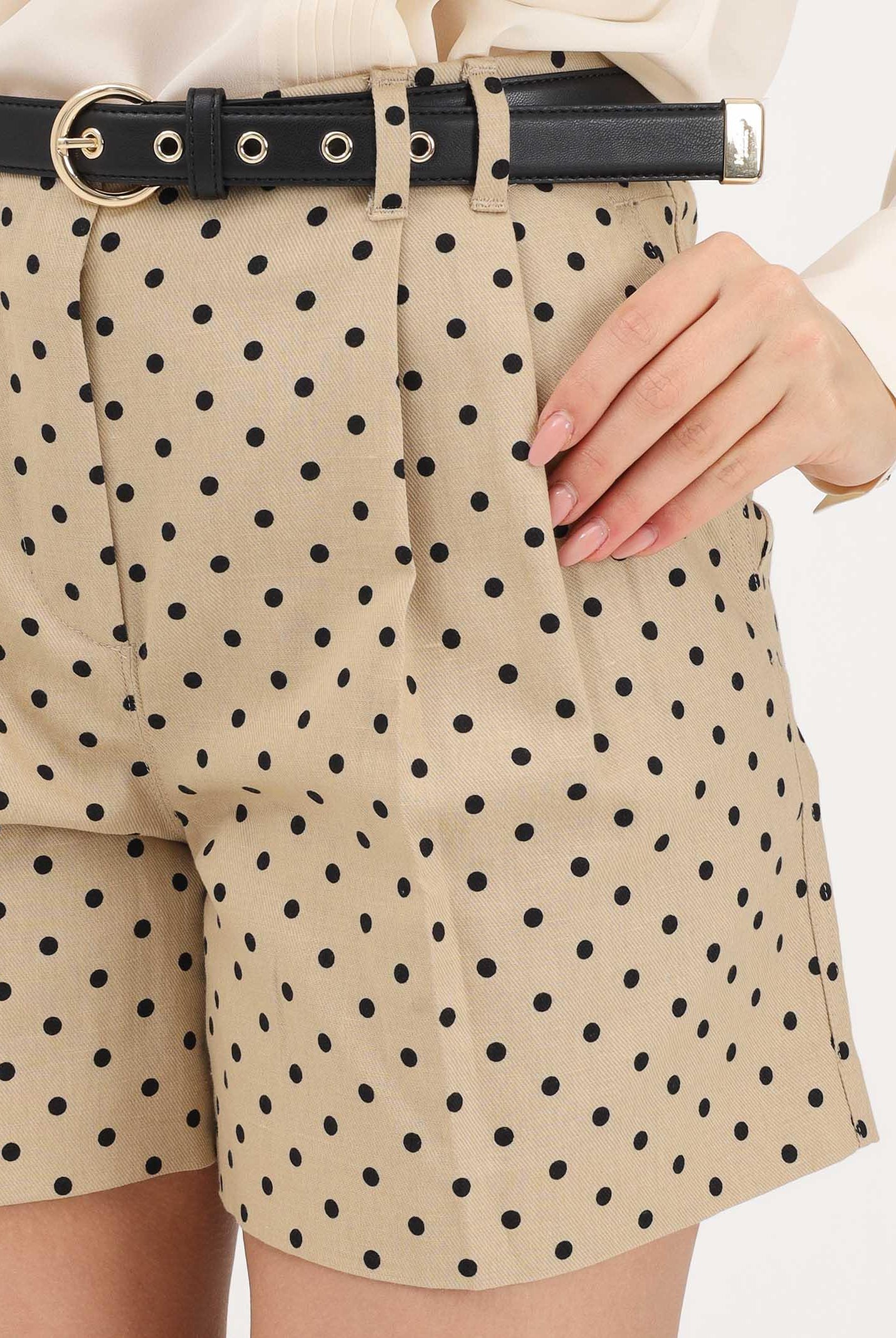 MAX MARA Shorts MSTNOVELLA beige da donna con fantasia a pois 2616141022600 003 MAX MARA