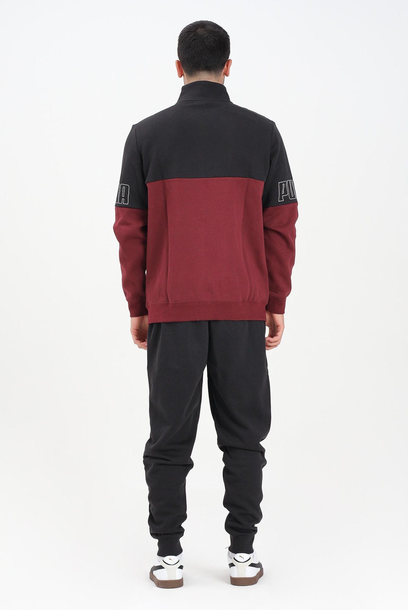 PUMA Tuta ESS COLORBLOCK bordeaux e nera da uomo 691994 96 PUMA