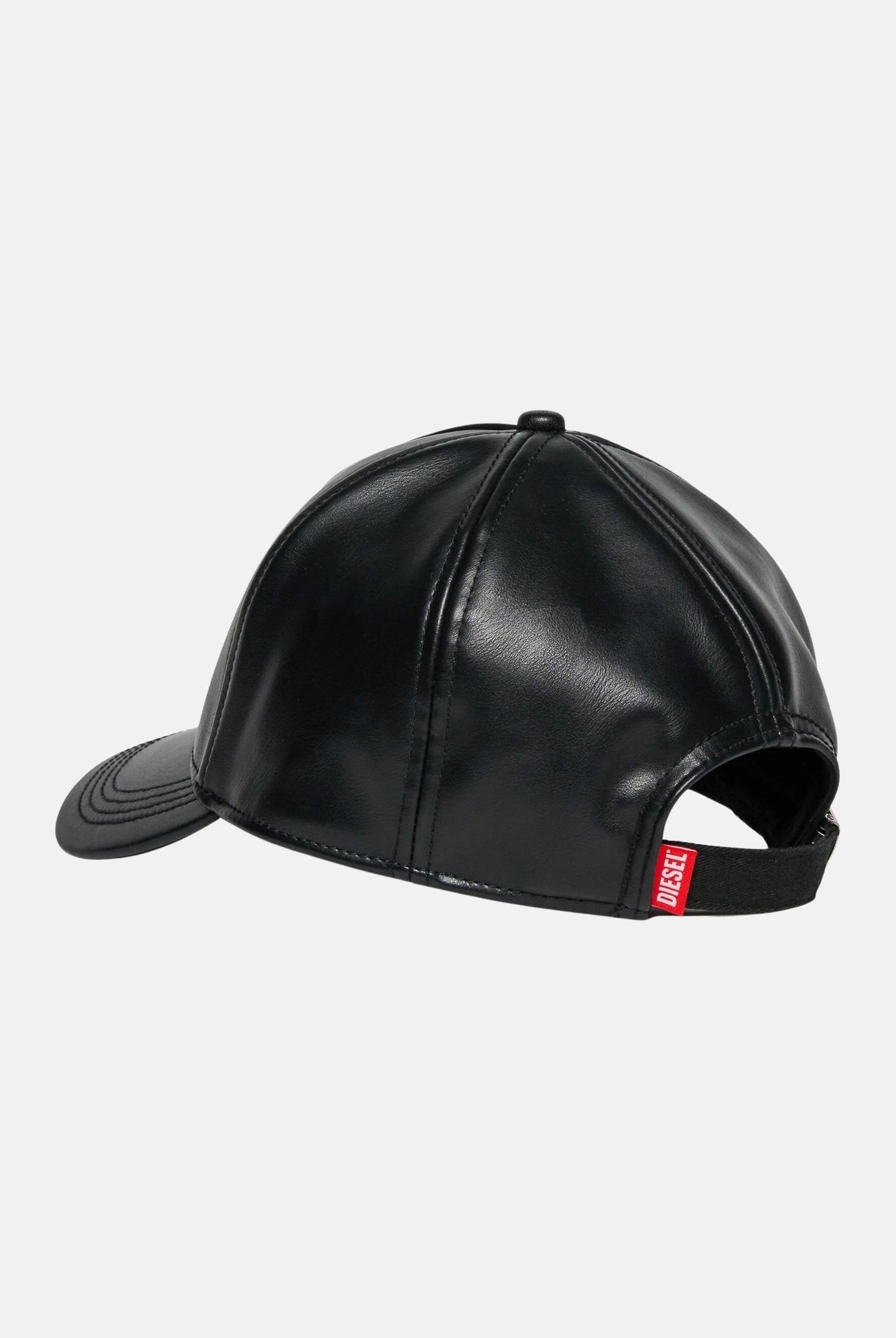 DIESEL Cappello con visiera nero per uomo e donna realizzato in tessuto spalmato con logo Oval D J02520KXBQ5 K900 DIESEL