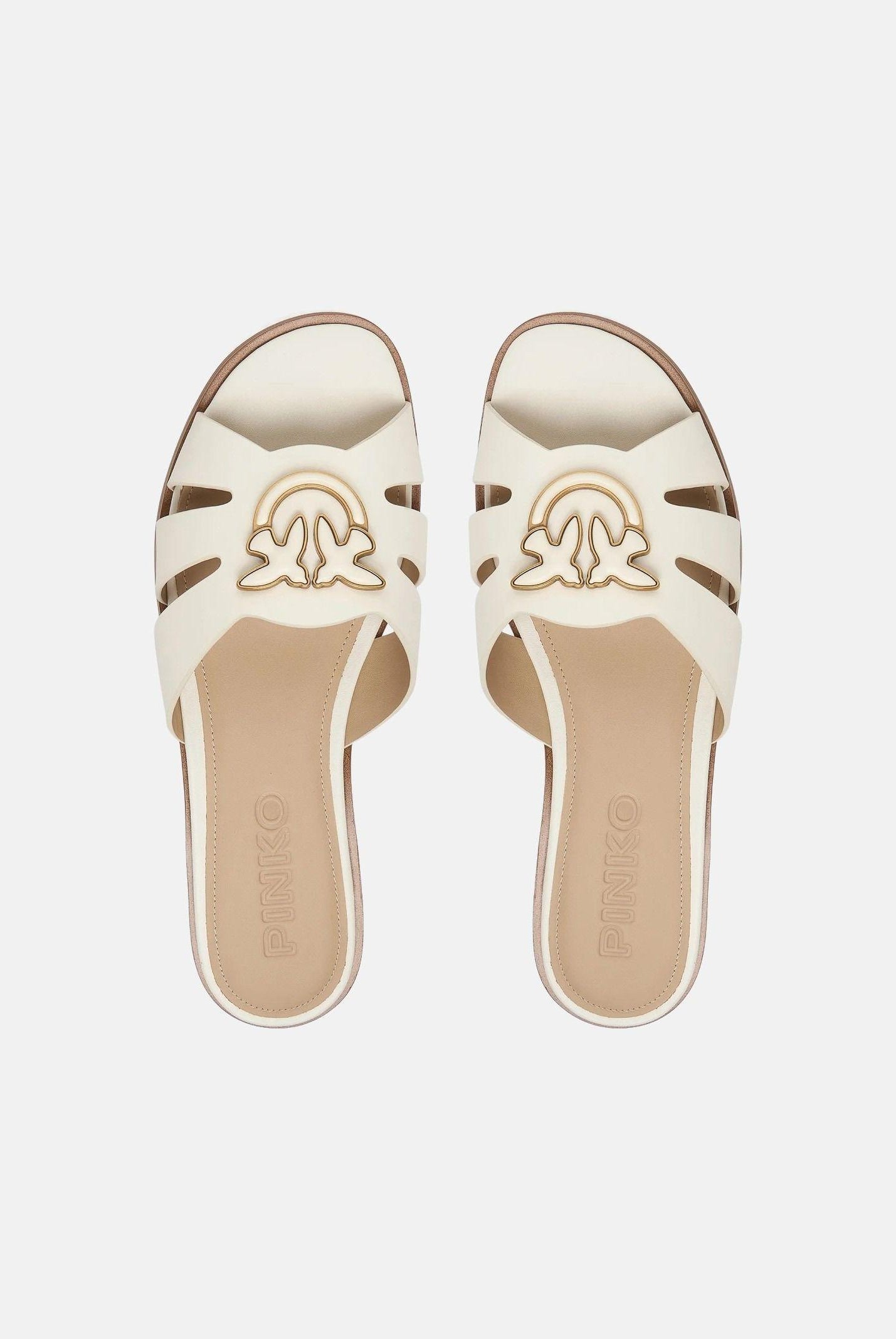 PINKO Ciabatte panna da donna con logo Love Birds SD0463P001Z12 Z12 PINKO