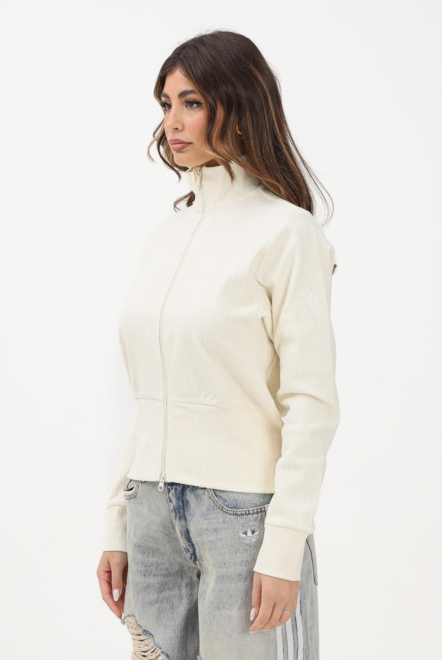 ADIDAS PERFORMANCE Felpa con zip ALL SZN Winterized panna da donna<BR/> JW7434 ADIDAS PERFORMANCE