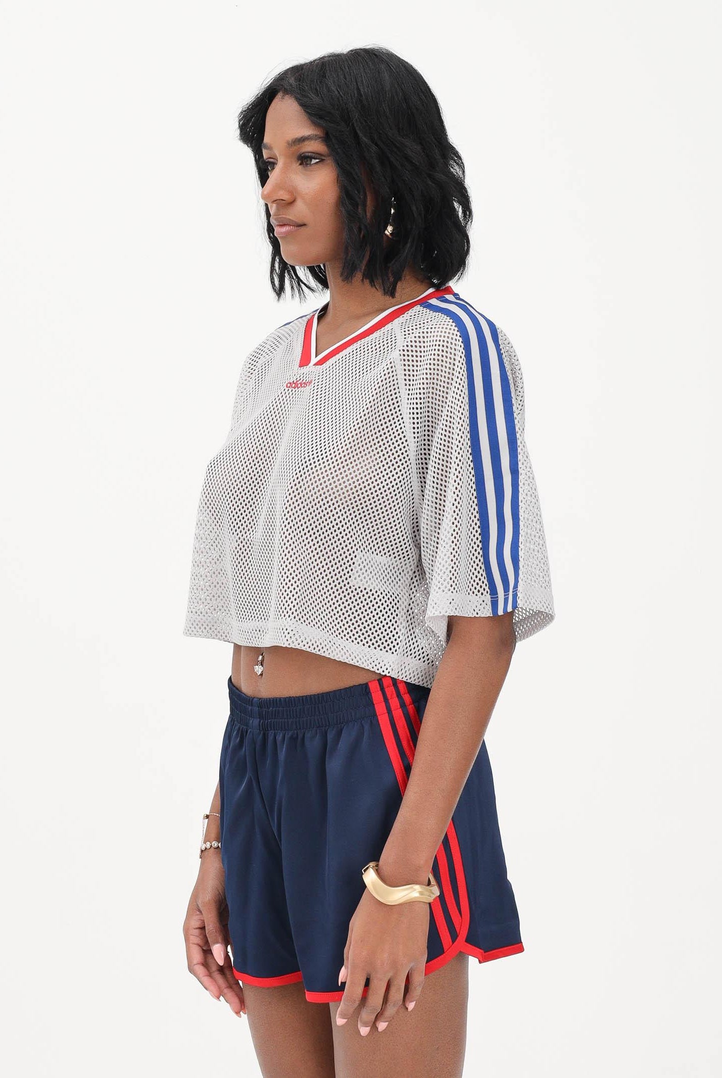 ADIDAS ORIGINALS T-shirt a manica corta Mesh Short Sleeve grigia da donna KE2358 . ADIDAS ORIGINALS