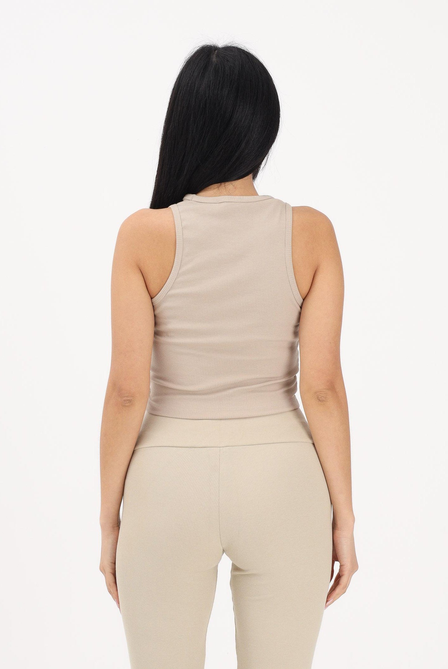 ADIDAS ORIGINALS Canotta Essentials Ribbed beige da donna KD3822 . ADIDAS ORIGINALS