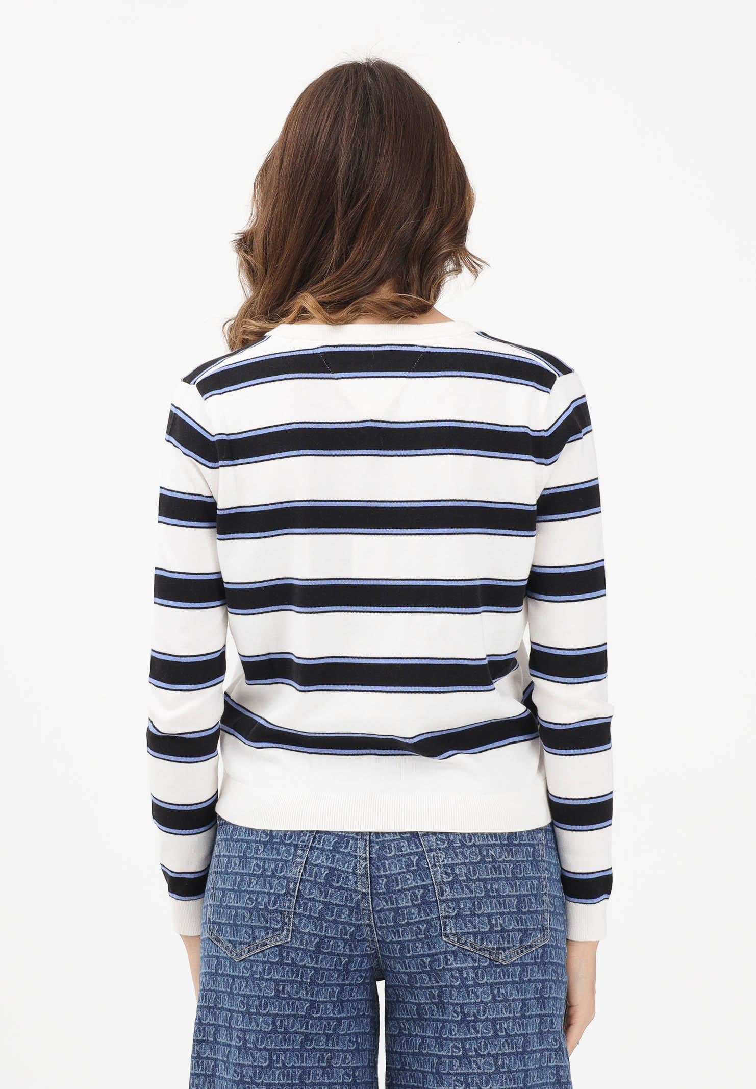 TOMMY JEANS Maglioncino bianco e blu da donna con motivo a righe DW0DW19888 0AP TOMMY JEANS