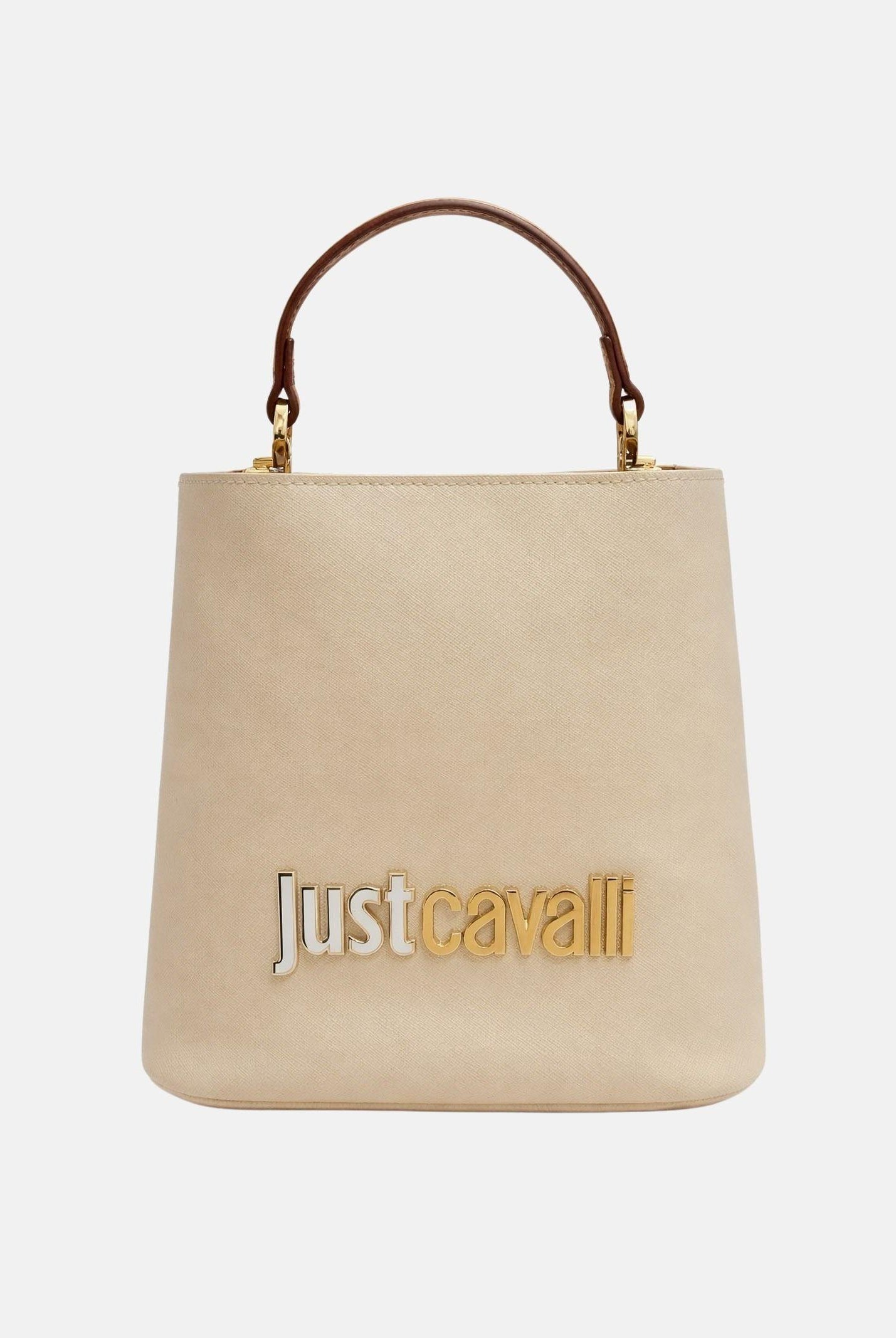 JUST CAVALLI Borsa a mano beige da donna con logo 80RA4BB3ZS766 751 JUST CAVALLI