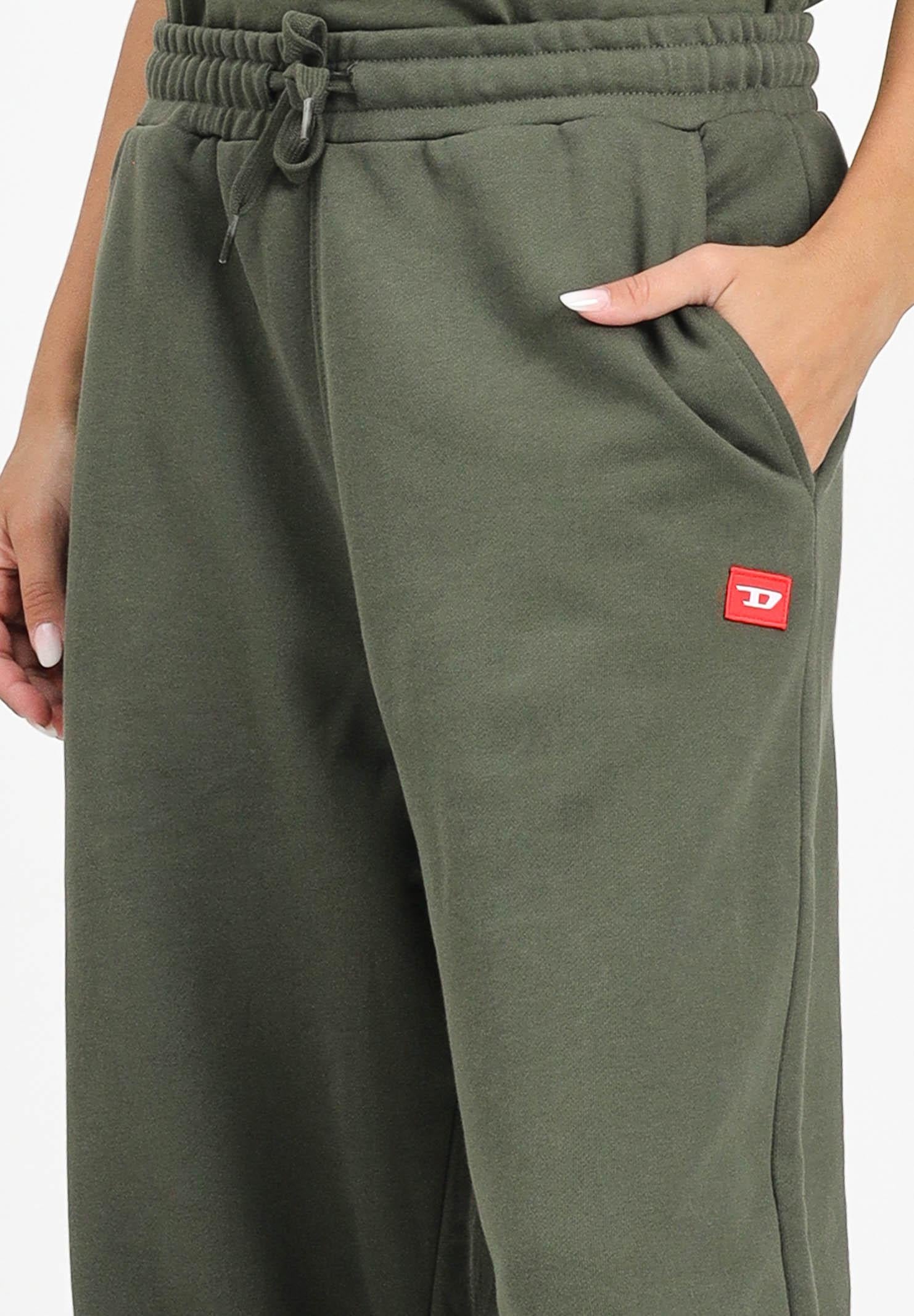 DIESEL Pantalone sportivo verde militare per donna, ragazzi e bambini con logo J024610GEAD K513 DIESEL