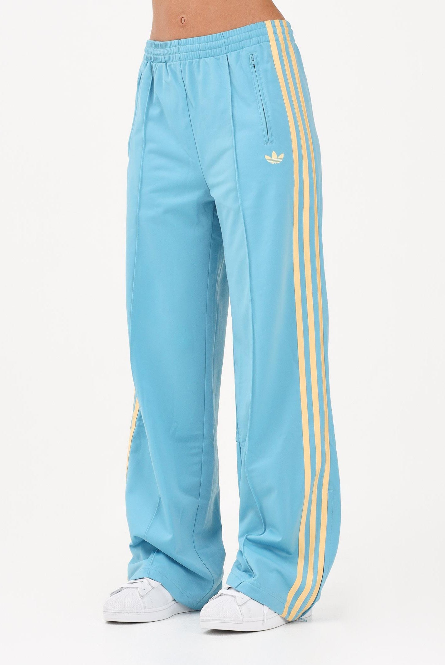 ADIDAS ORIGINALS Pantalone sportivo FIREBIRD azzurro e giallo da donna KT4628 . ADIDAS ORIGINALS