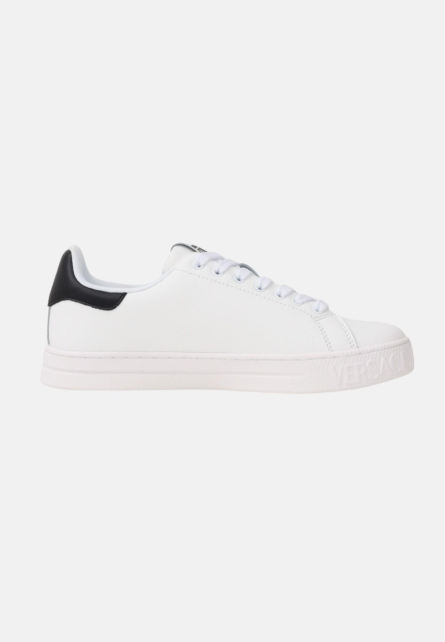VERSACE JEANS COUTURE Sneakers bianche e nere da uomo con logo 80YA3SKCZPB83 003 VERSACE JEANS COUTURE