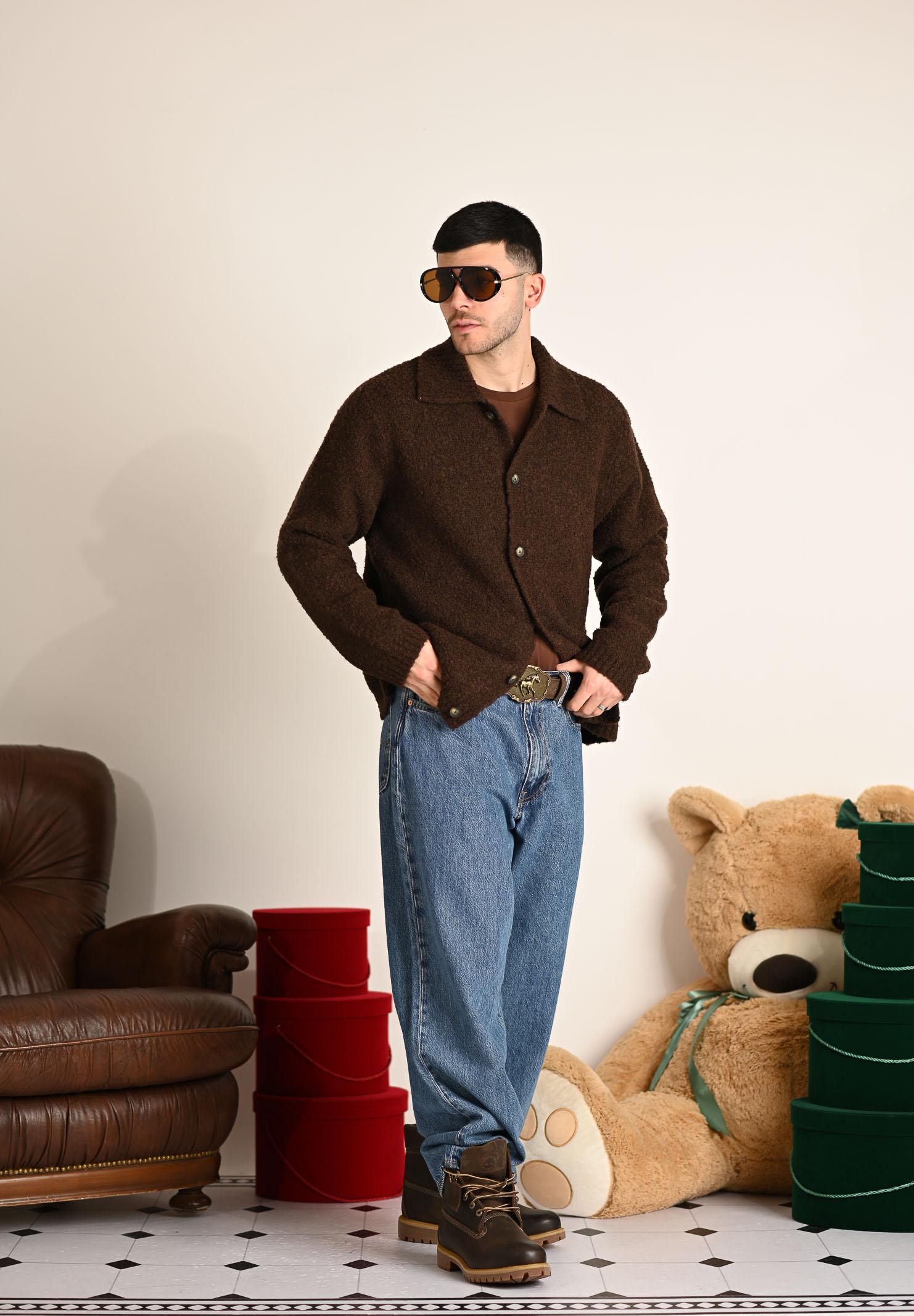 SELECTED HOMME Cardigan marrone da uomo 16098360 Demitasse SELECTED HOMME