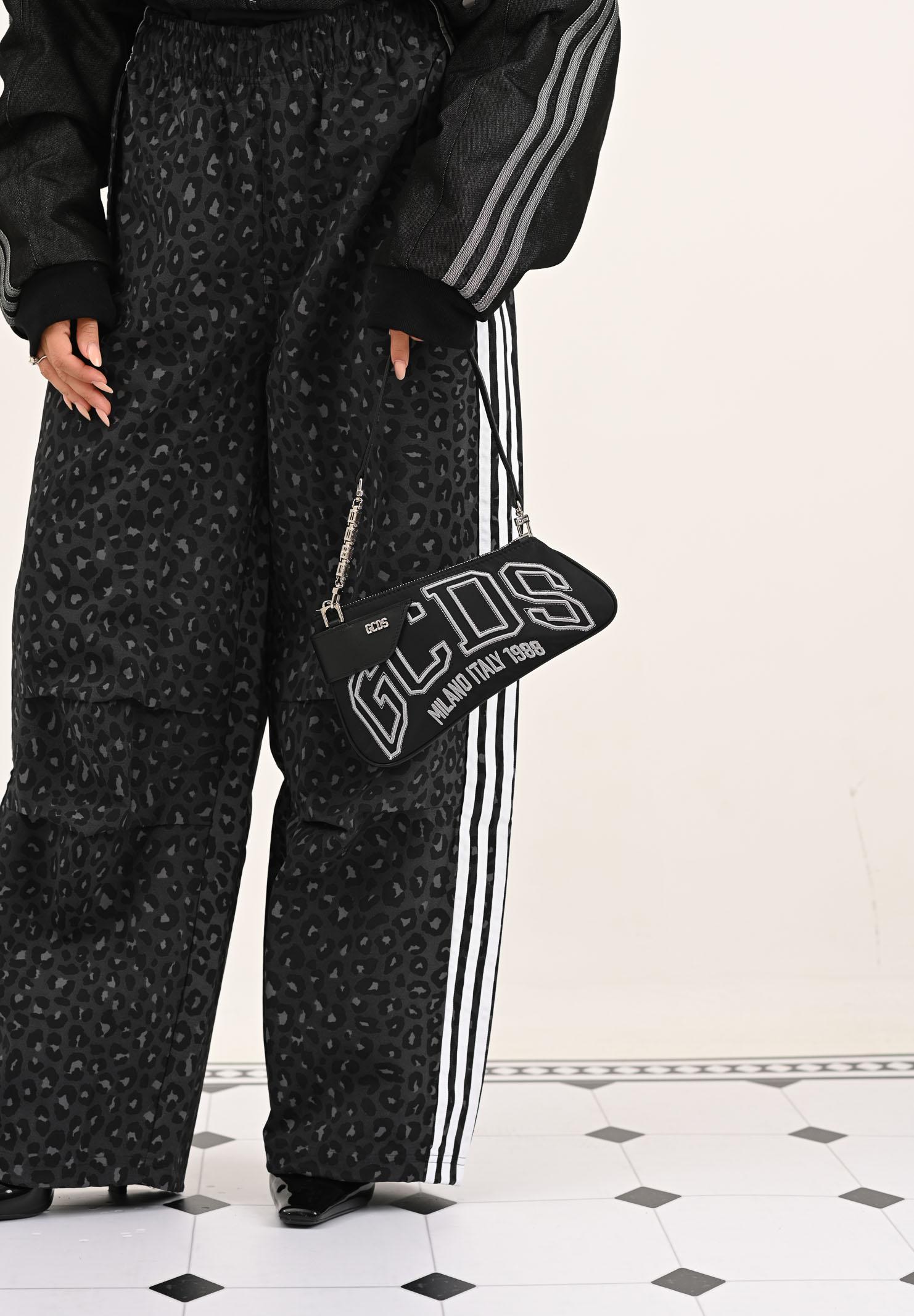 GCDS Borsa a spalla nera da donna con logo GCDSMCN001 99 GCDS