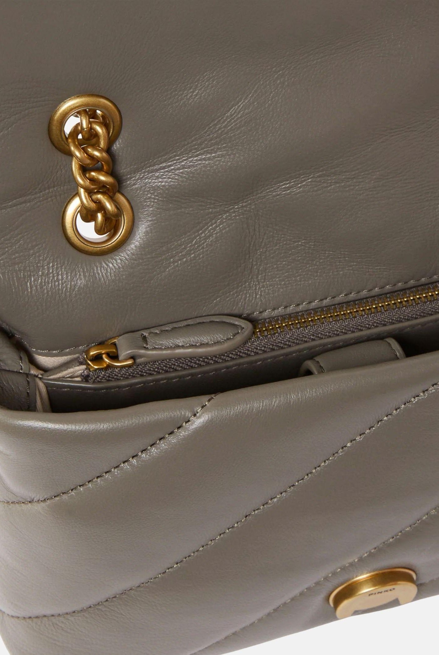 PINKO Borsa a tracolla Mini Love Bag Puff grigio tortora da donna 100039A0F2 K33Q PINKO