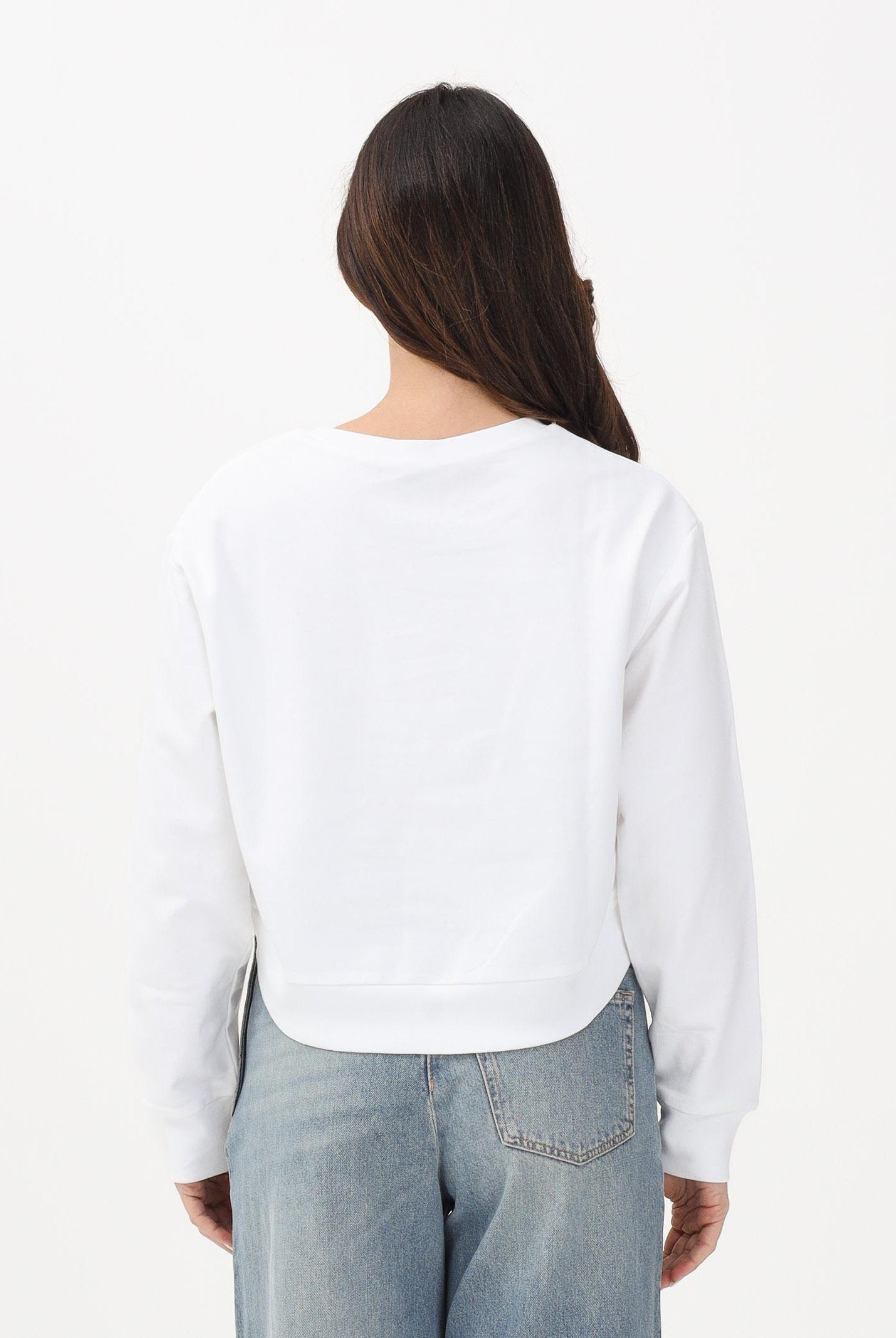 N21 Felpa girocollo bianca per donna, ragazze e bambine con dettaglio gioiello N210CRN0487 0N100 N21
