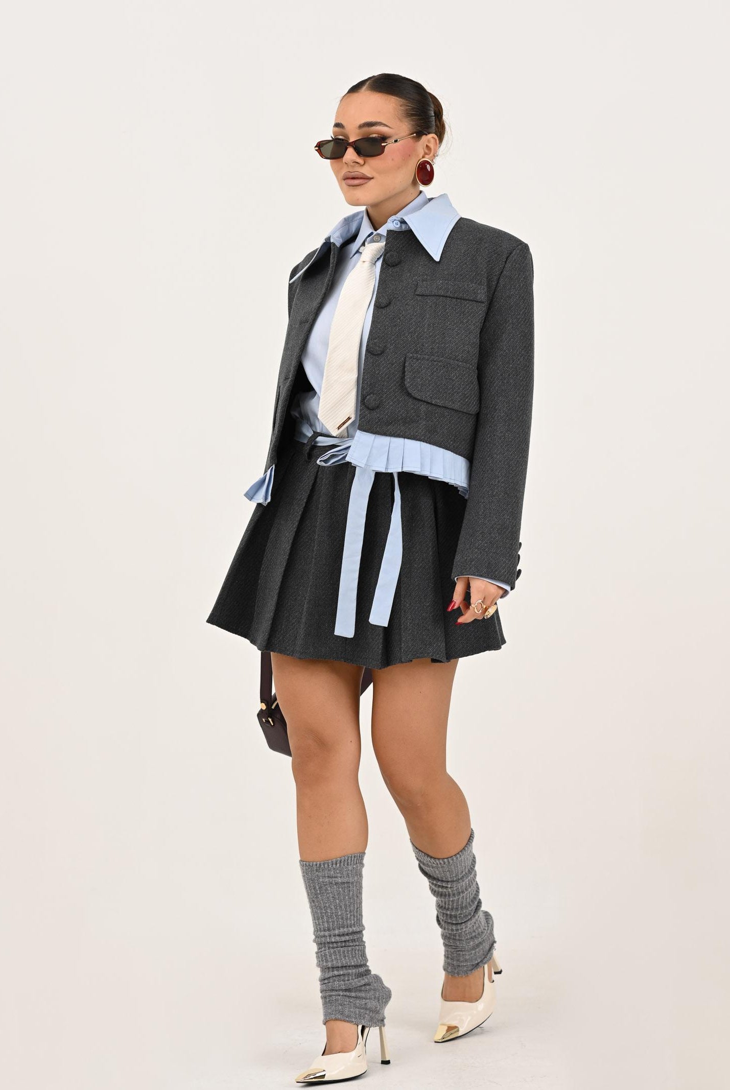 ELISABETTA FRANCHI Cravatta bianco latte da donna con trama CR08L57E2 DZ9 ELISABETTA FRANCHI