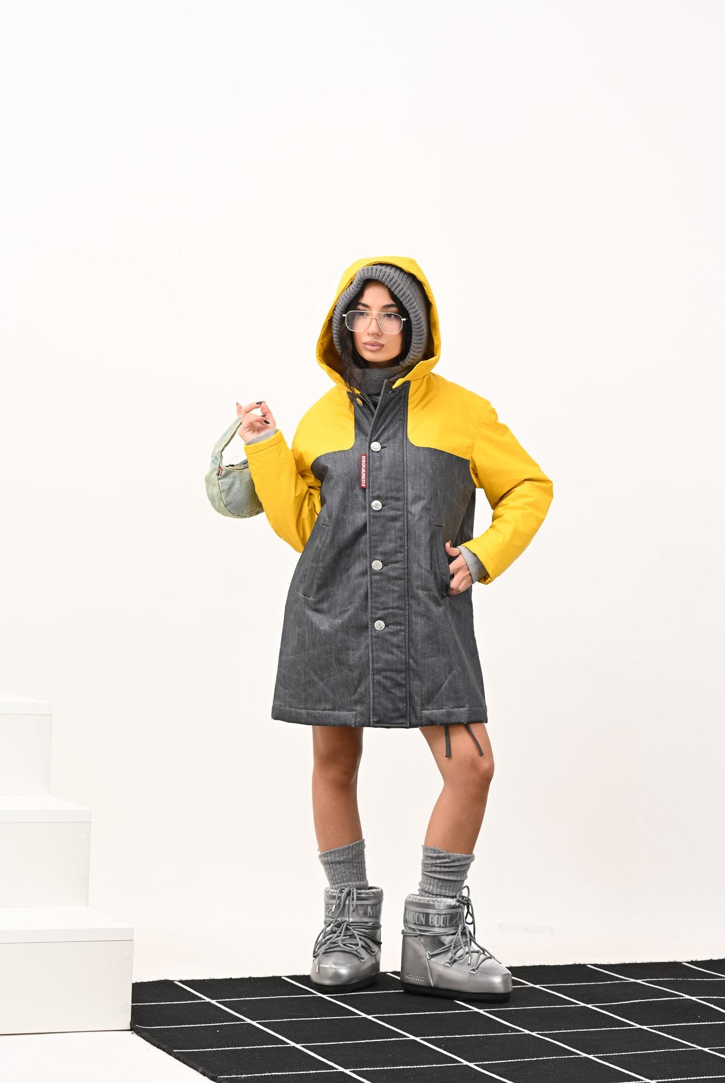 MOON BOOT Stivali da neve ICON LOW GLANCE argento da donna 80D1409350 H001 MOON BOOT