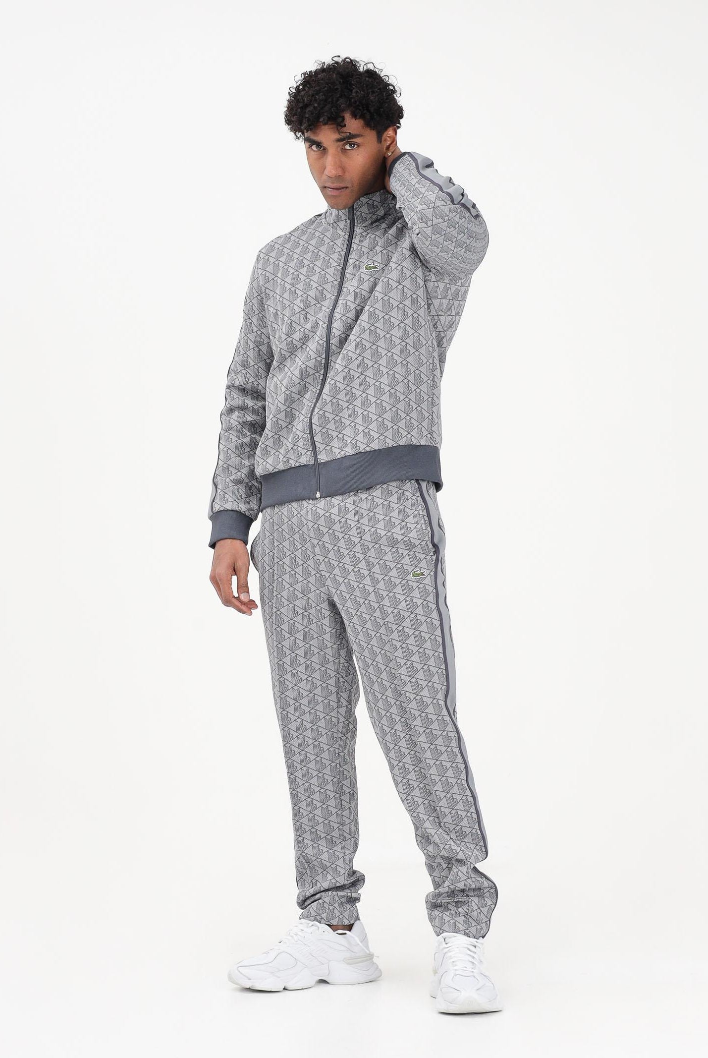 LACOSTE Felpa con zip Paris grigia da uomo SH1368 41I LACOSTE