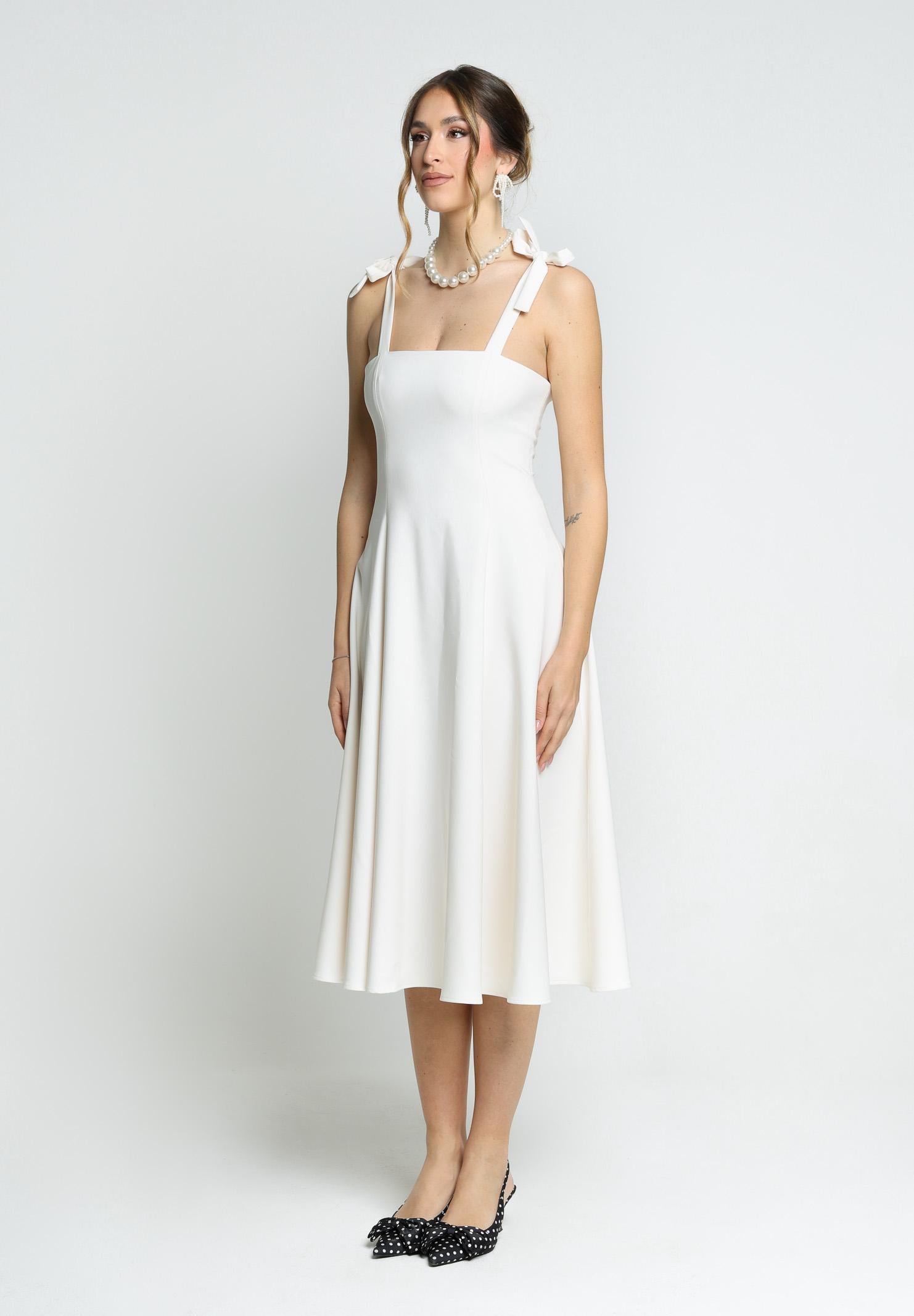 SANTAS Abito midi MEDELEINE panna da donna PV2508 PANNAC SANTAS